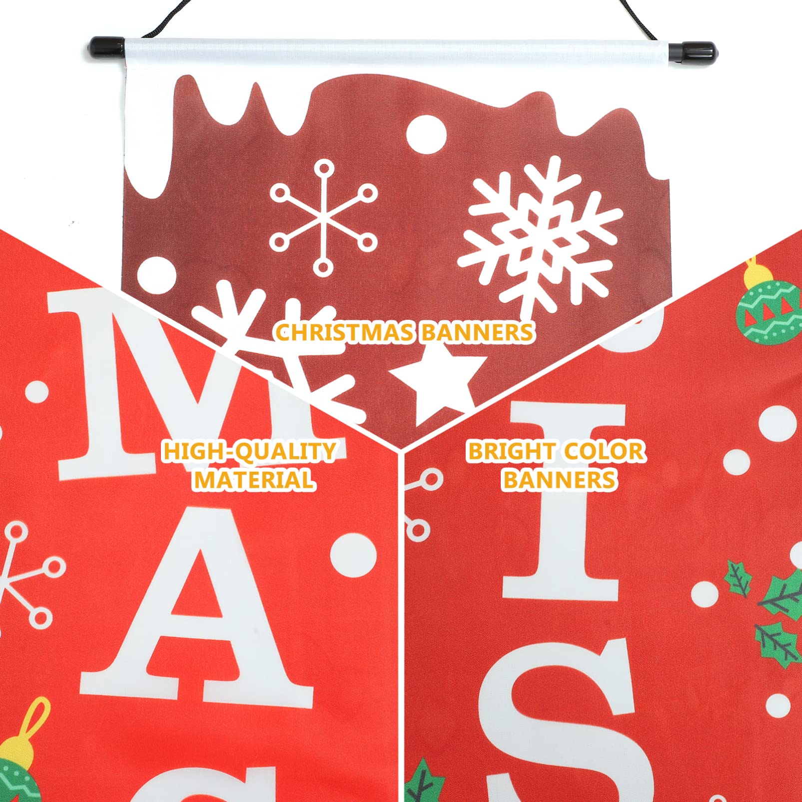 Cabilock 3 Paia natalizia ghirlanda al di fuori striscione portico di buon natale Nozze funlicht divertente banner di benvenuto di natale distico decorativo Panno in poliestere rosso