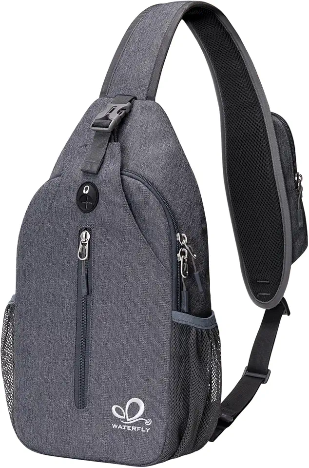 WATERFLY Sling Rucksack Sling Bag Schulterrucksack Umhängetasche Verstellbarer Rucksackgurt Wandern Brust Rucksack für Herren und Damen