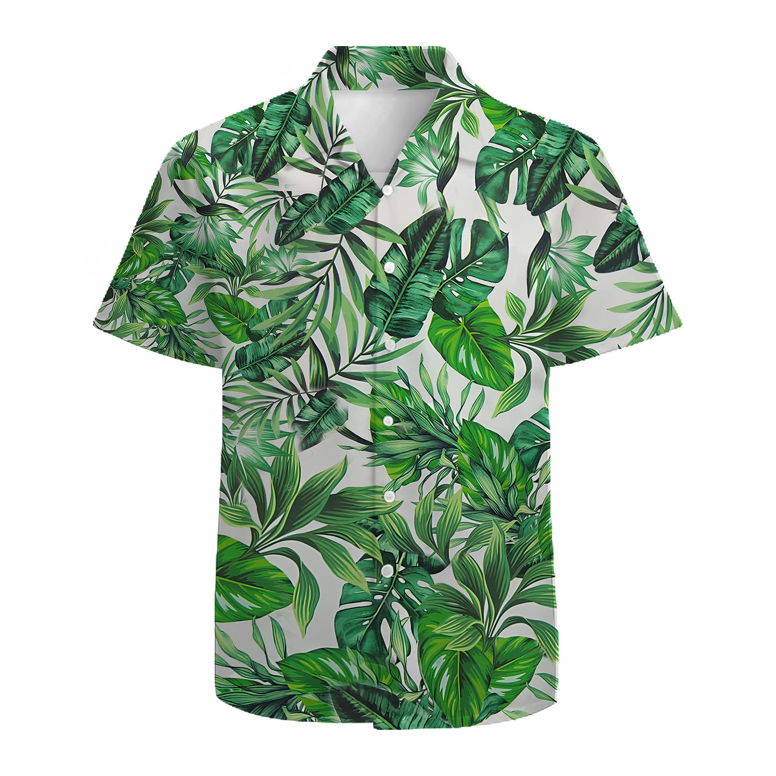QiErDesign Men's Hawaiian Shirts 3D Graphic Button Down Short Sleeve Tropical Holiday Beach Aloha Shirt