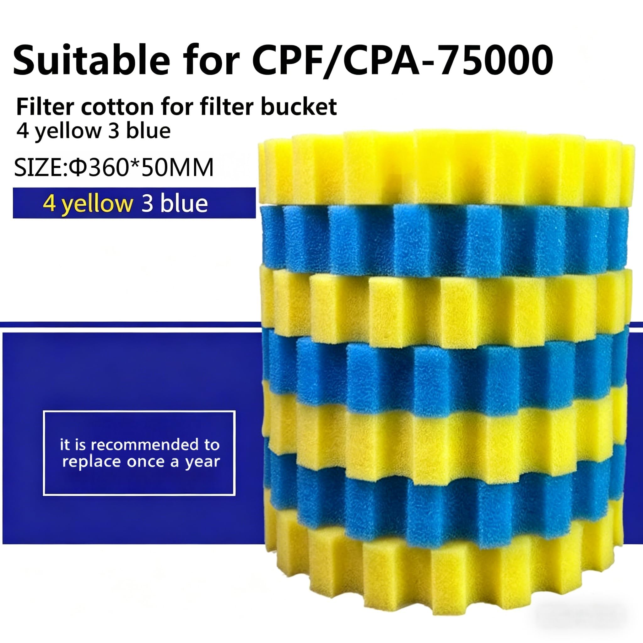 Passend für SunSun CPF/CPA Filterschwamm Set | Teichfilter Ersatzschwamm，CPF/CPA-75000