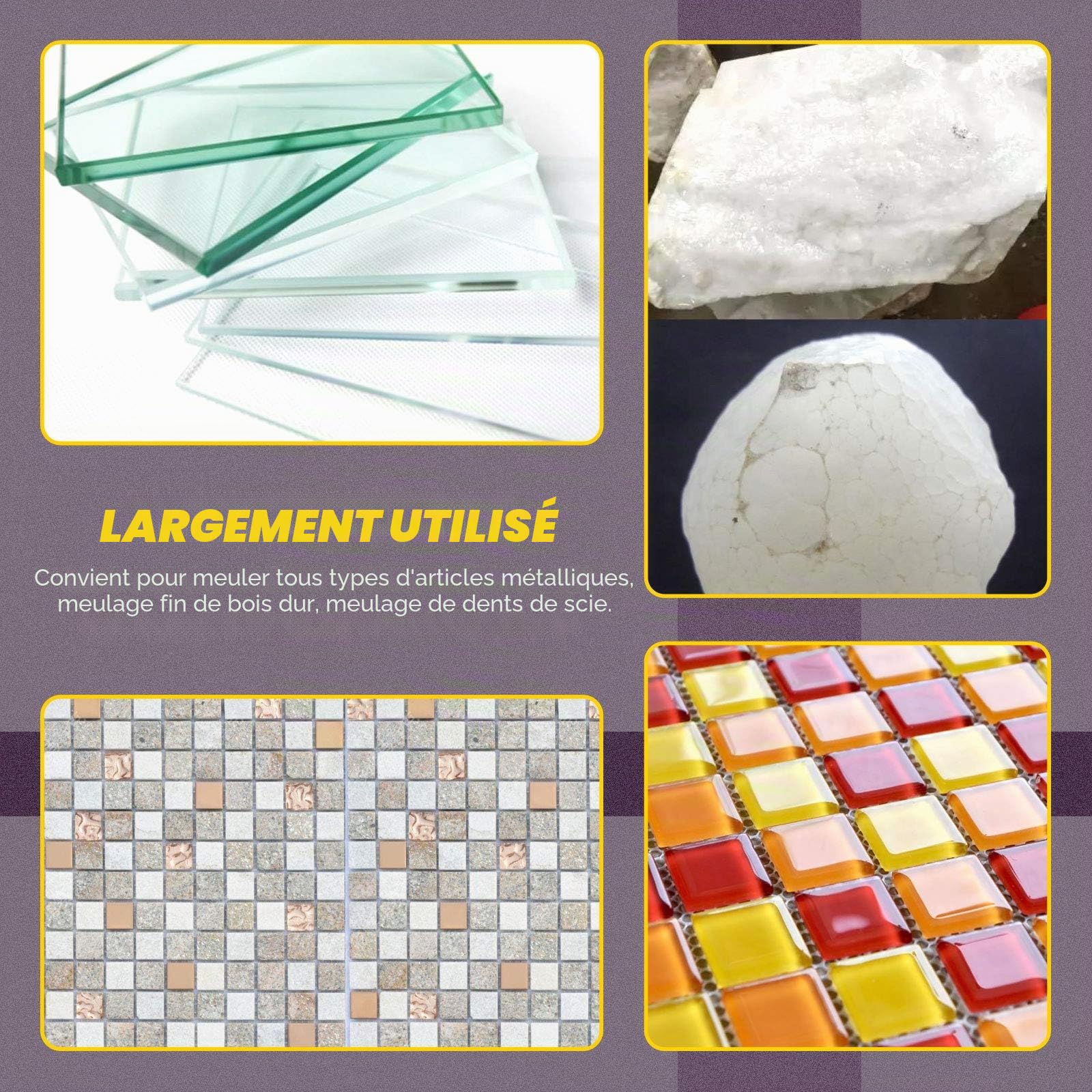 Swpeet Lot de 12 outils de mosaïque avec lime aiguille, y compris une pince à coupe de mosaïque en verre et une pince à carrelage, en alliage d'acier trempé, parfait pour le bricolage de mosaïque.