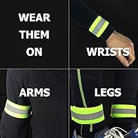 Vista 5 de Bandas reflectantes para muñeca, brazo, tobillo, pierna. Equipo reflectante de alta visibilidad para correr para hombres y mujeres para correr por