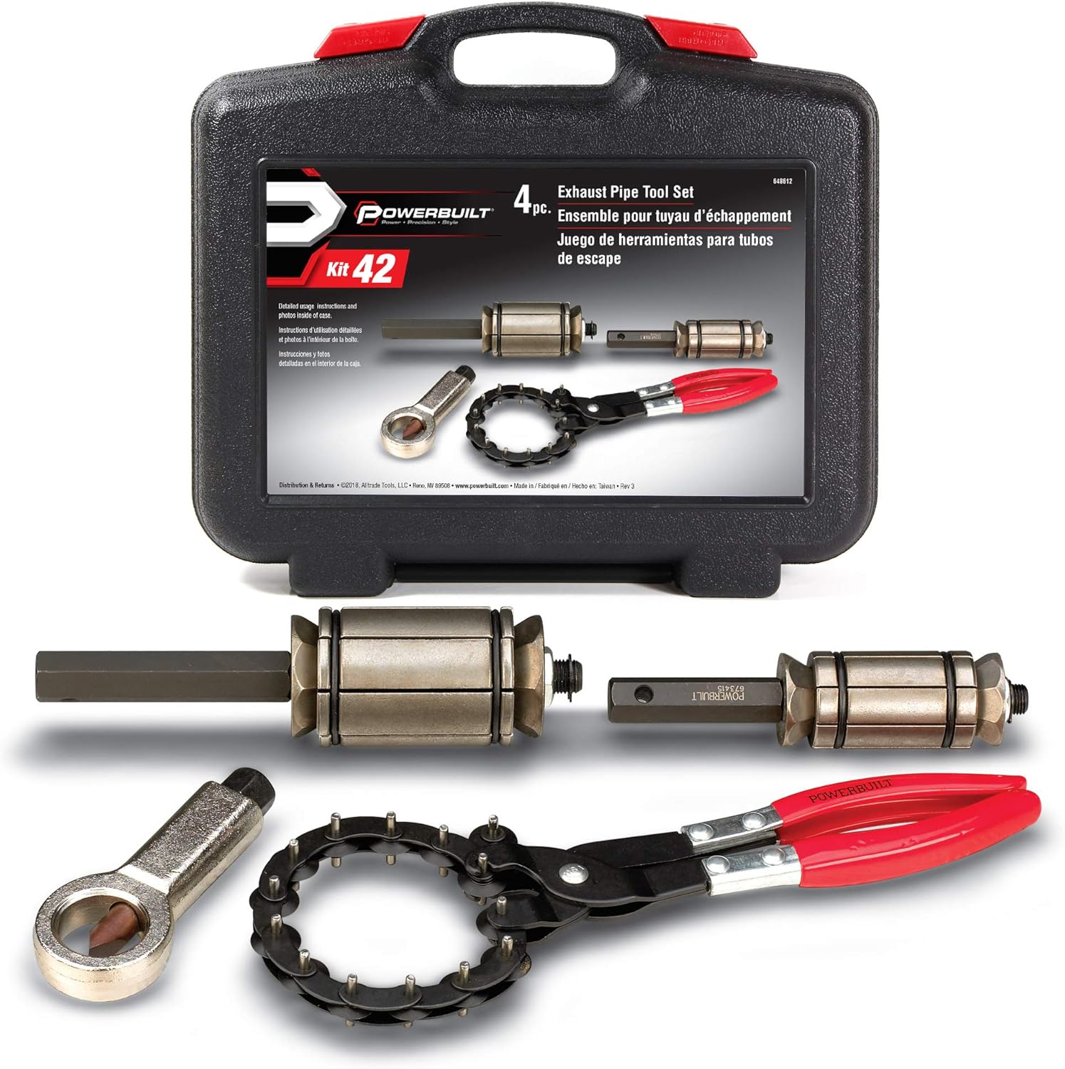 Powerbuilt 4 Piece Exhaust Pipe Tool Set, Repair Tailpipes