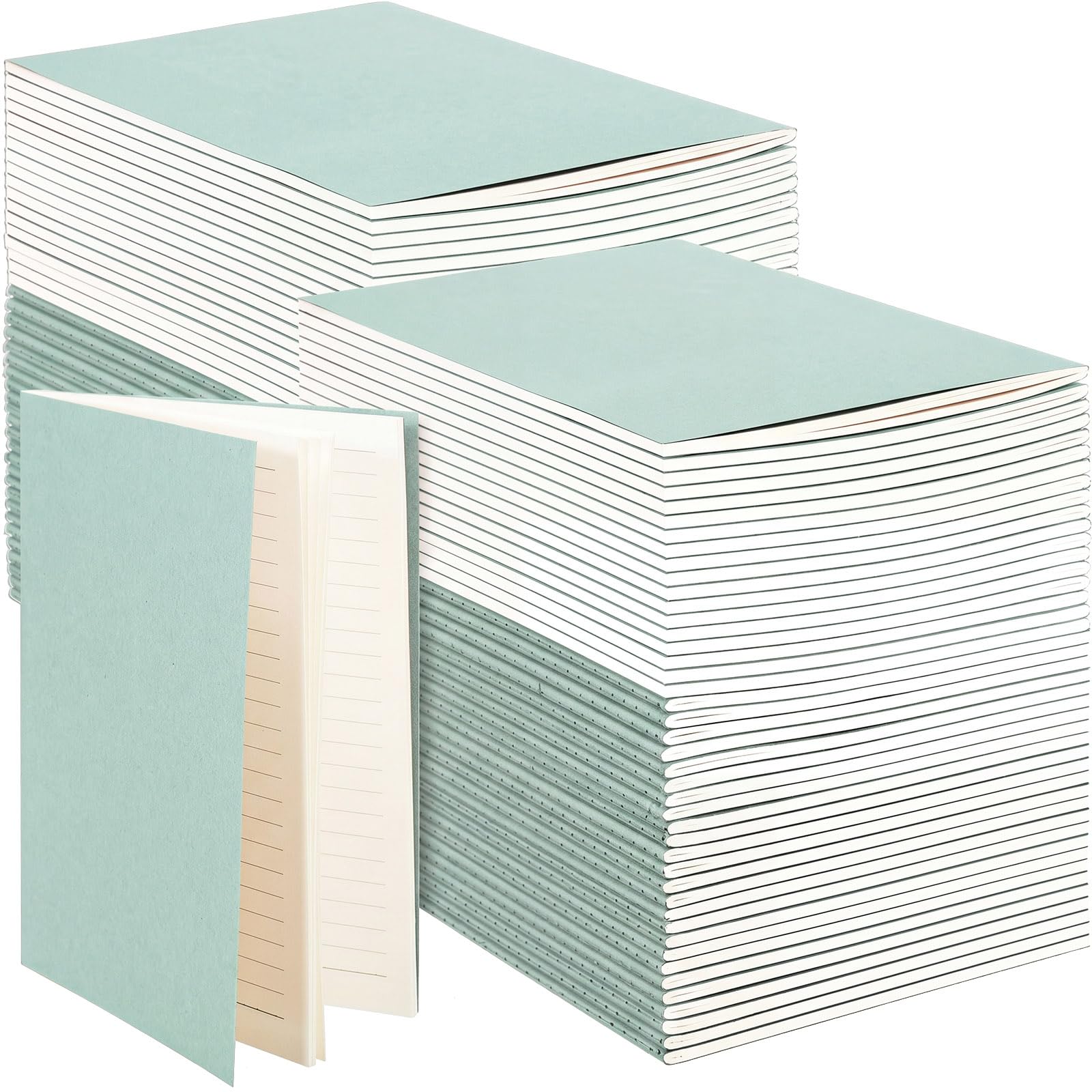 Mimorou 100 Pcs A5 Journals Notebooks Bulk,Sage Green,Lined
