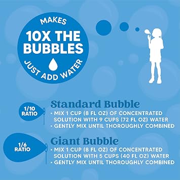 JOYIN 32 OZ Concentrated Bubble Solution for Bubble Machines (Up to 2.5 Gallons), Concentrated Solution Refills for Machine, Wands, Blower, Easter, Kids, Parties