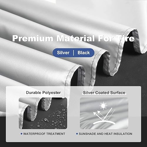 Vista 39 de Explore Land - Cubierta para llantas, 4 fundas para neumáticos para camionetas, SUV, remolque, cámper, vehículos recreativos - Ajuste universal, se