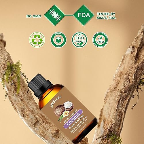 Miniatura 5 de yethious Aceite de fragancia de coco de 3.38 onzas líquidas, aceite esencial de coco para difusor de velas, jabón perfumado para velas frescas de