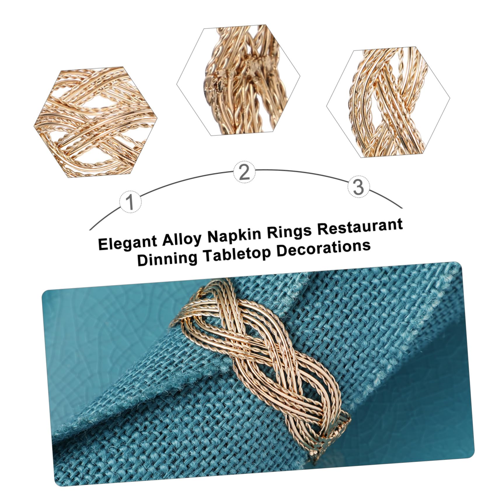 DECHOUS 12stücke Elegante Napkin Aus Legierung Wiederverwendbare Tischdekoration Für Hochzeiten Partys Und Festliche Anlässe Glänzend Und Pflegeleicht