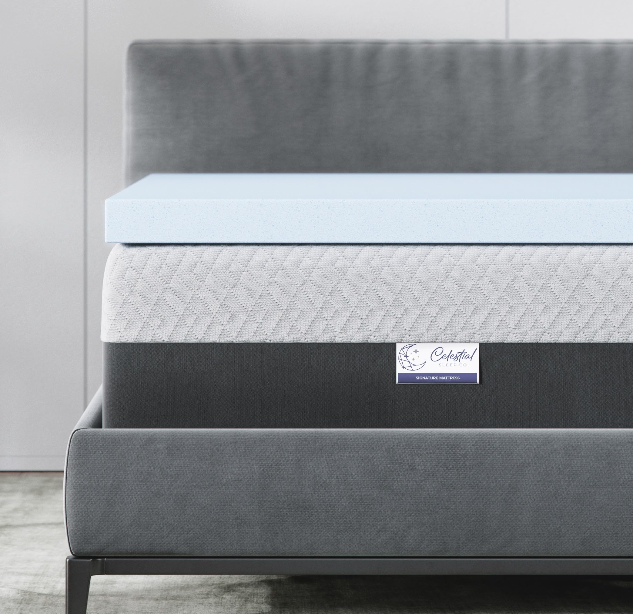 Celestial SleepMemory Foam Mattress Topper, Cool Gel Infused, CertiPUR-US, 3 inch Medium Soft - Split King