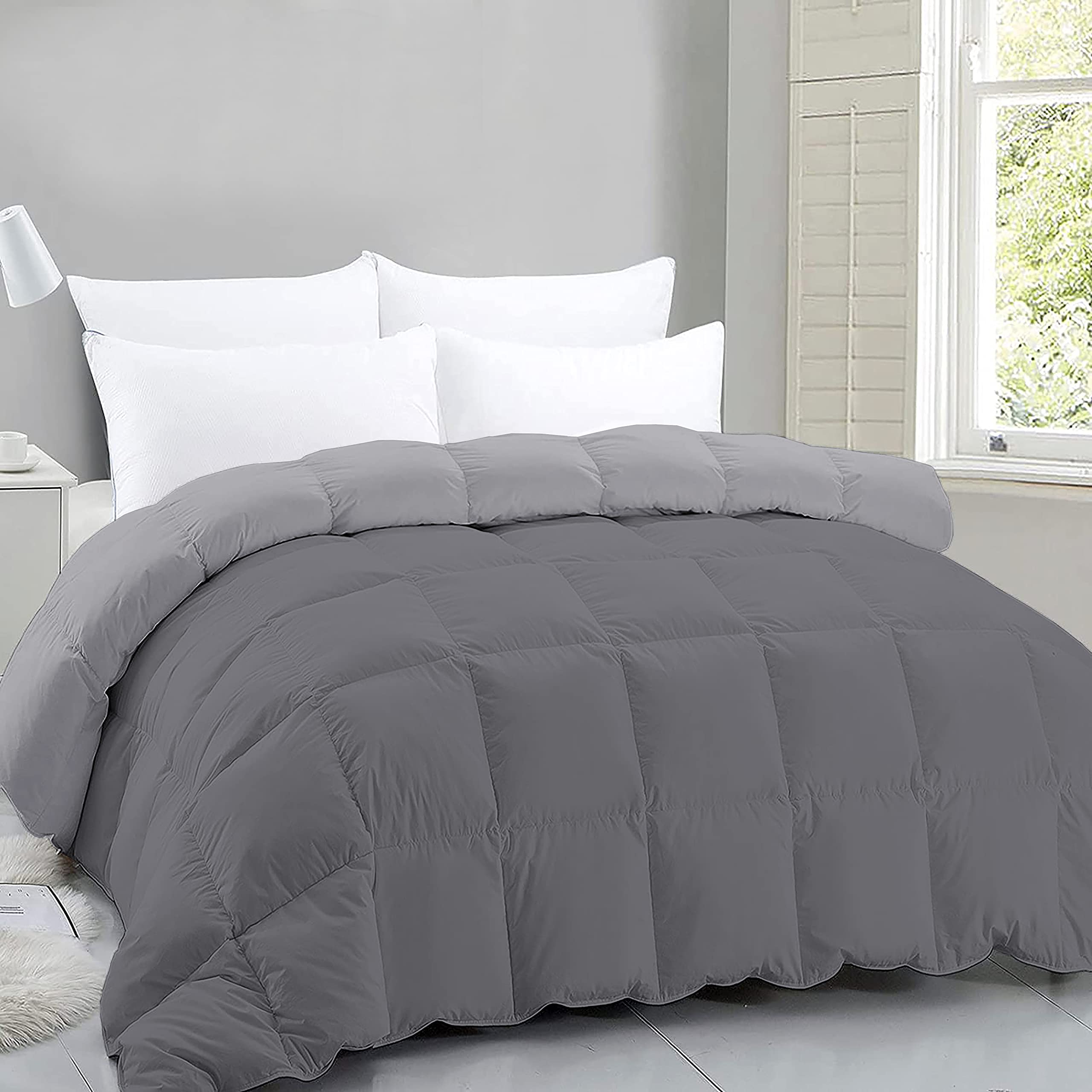 Indian Kingdom - 400 GSM Winter Proof Comforter Premium Collection Quilted Revesible Comforter (90" x 100" Inches/228cm x 254cm) - Double Bed Comforter|Silver/Dark Grey (B09F3R8ZVH) Amazon Price History, Amazon Price Tracker