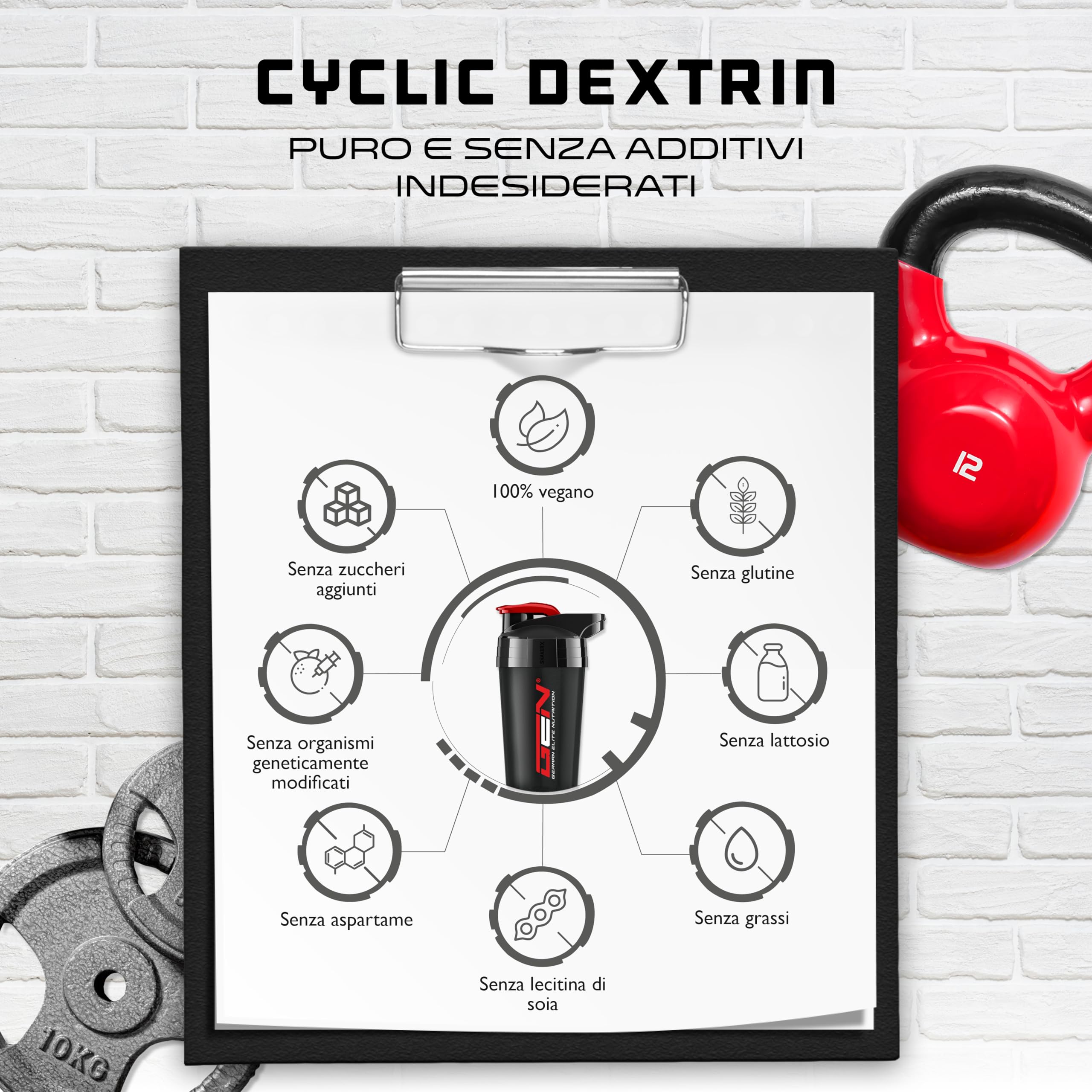 Destrina ciclica (Cluster Dextrin®) 1000 g - Polvere di carboidrati premium - Destrina ciclica altamente ramificata - Polvere energetica brevettata per una maggiore energia - Vegan