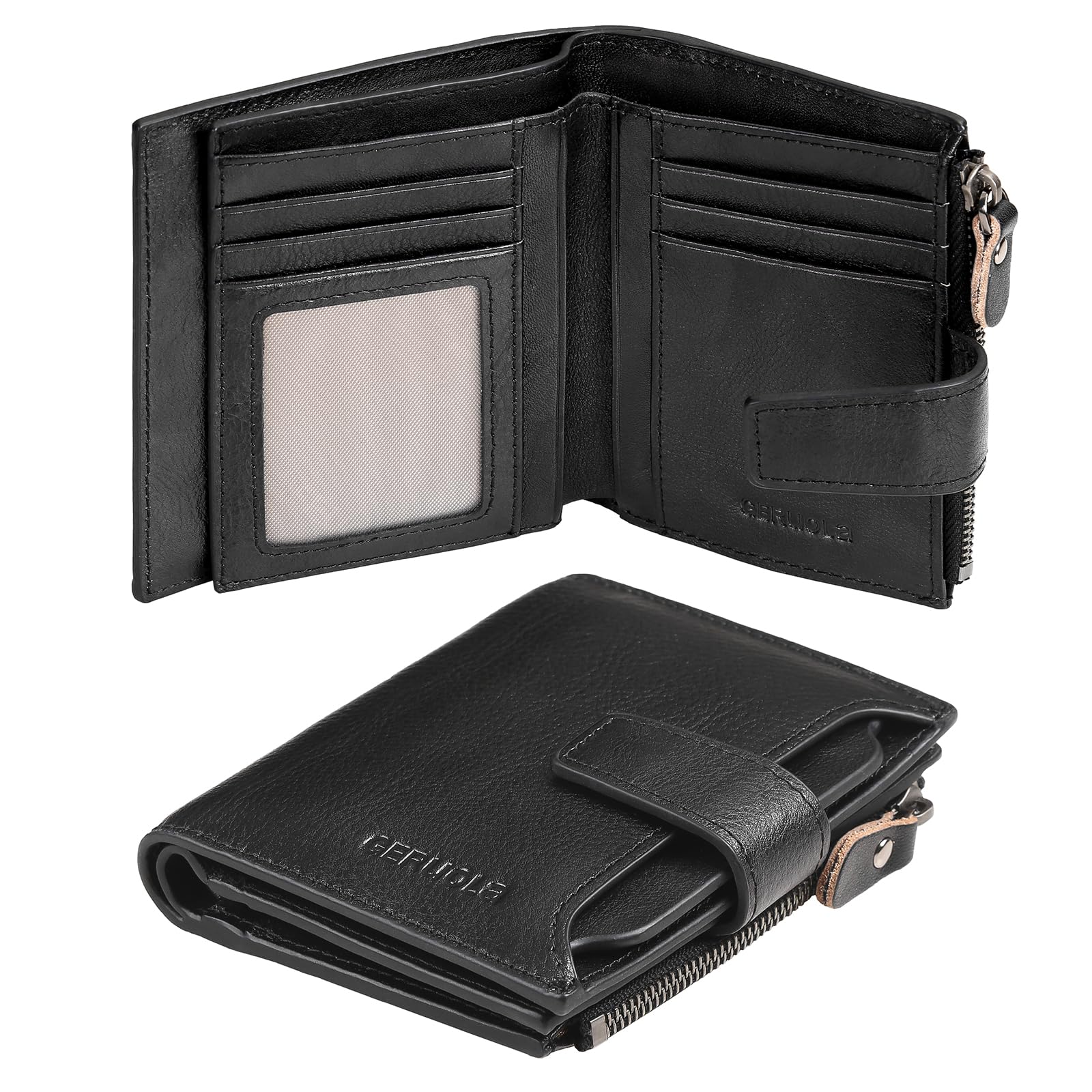 Wallet for Men Large Capacity Genuine Bifold Leather Men Wallets RFID Blocking With amazing storage capacity Can be