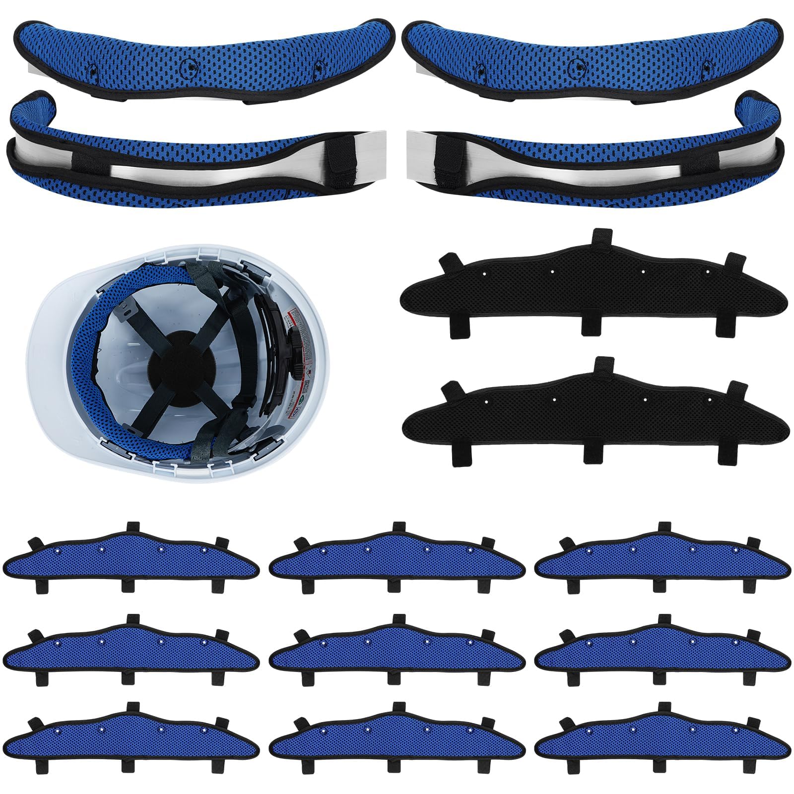 15 bandas de sudor lavables y reutilizables para sombreros duros, forro de algodón de repuesto para cascos duros, casco de edredón, accesorios de casco duro