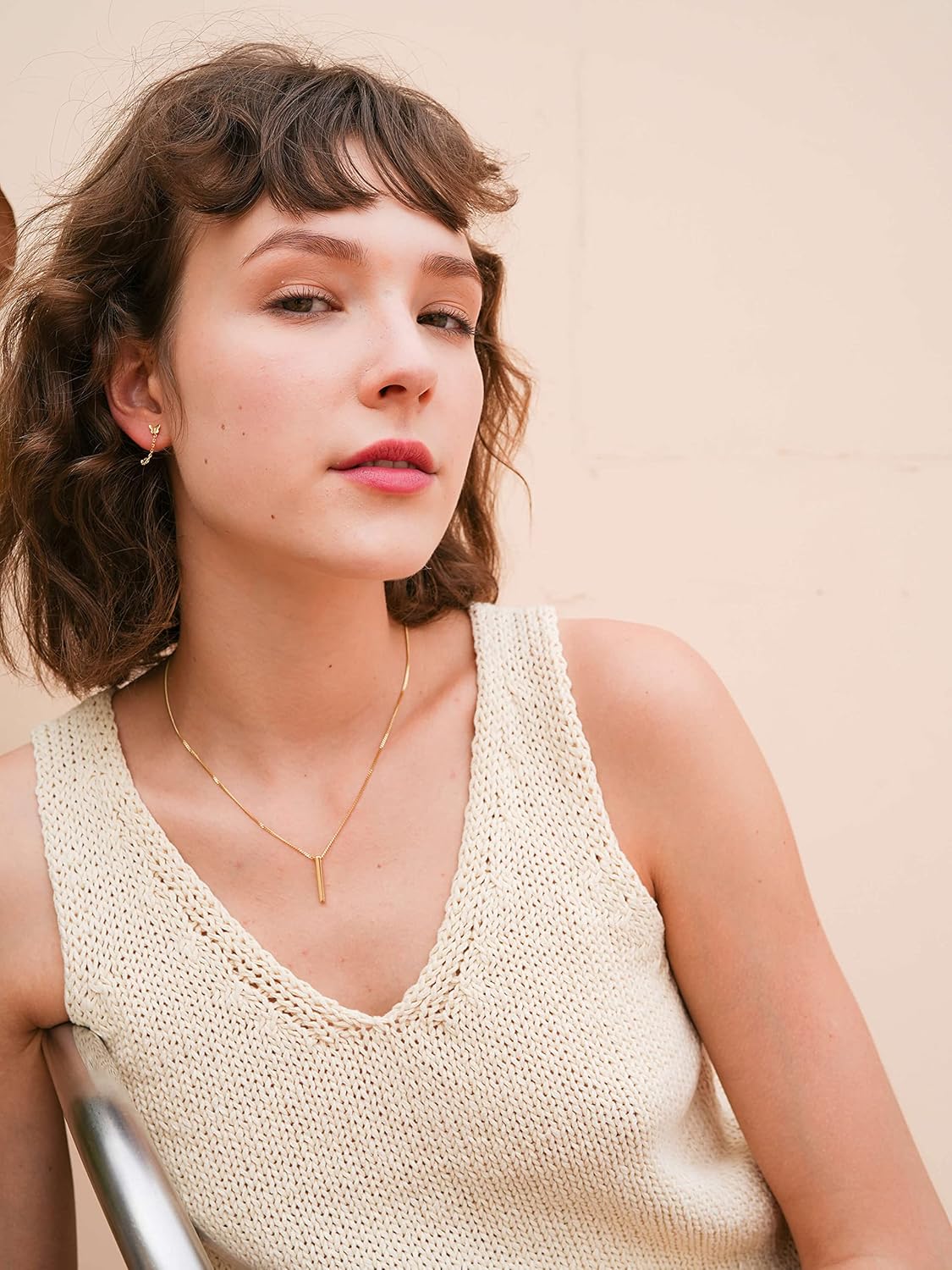 S.Leaf Gold Dainty Pendant Necklaces for Women Sterling Silver Gold Plated Layered Horizontal Vertical Bar Star Starburst Moon Cubic Zirconia Lariat Necklace for Women Trendy Gifts - Image 5