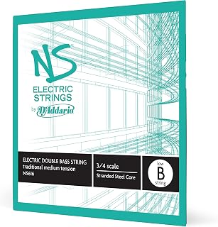D'Addario NS Electric Traditional Bass Single Low B String, 3/4 Scale, Medium Tension