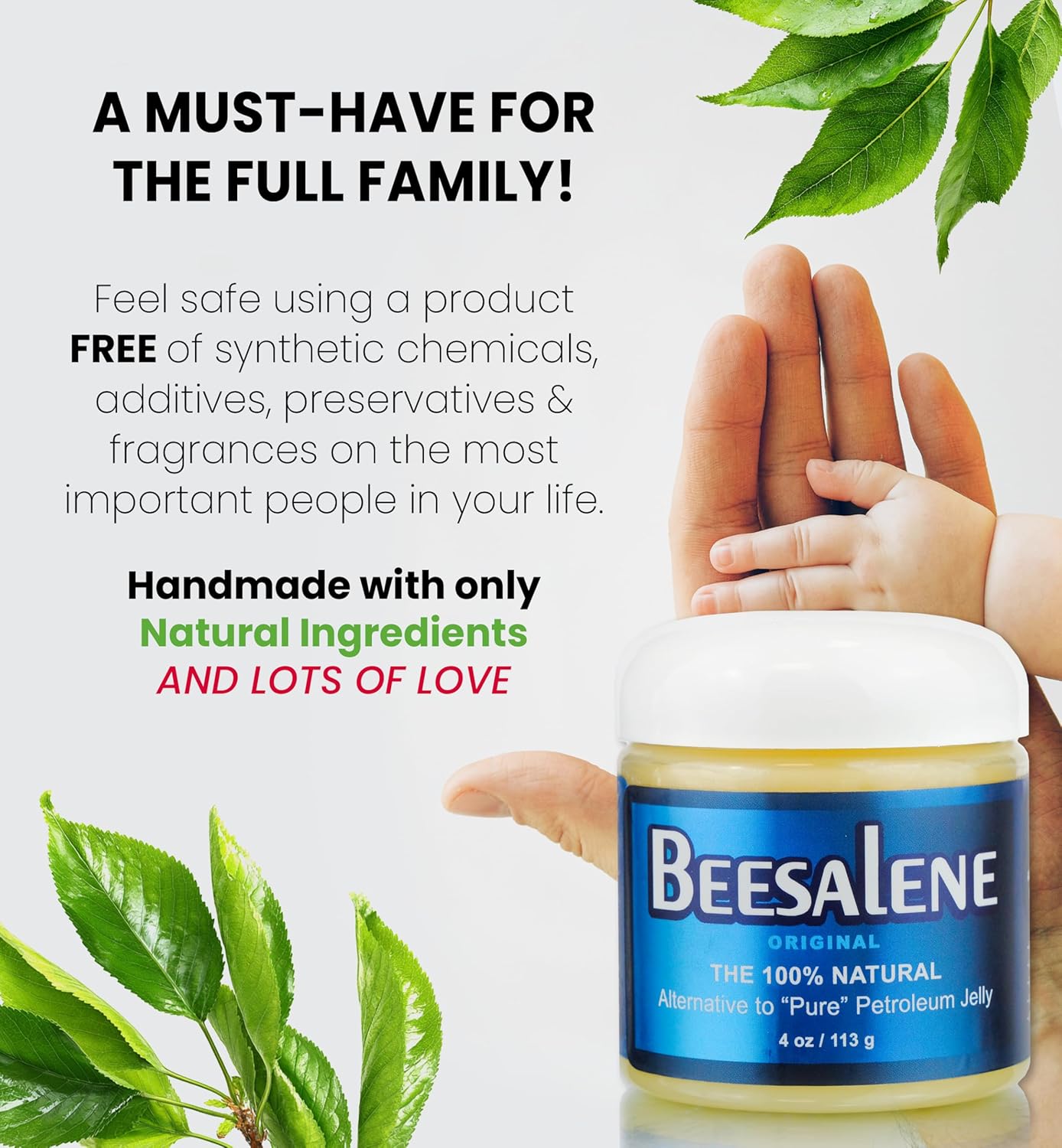 Beesalene Original Unpetroleum - 100% Natural & Hypoallergenic Alternative to Petroleum Jelly - Lips, Hands, Baby, Makeup Remover and More (4 Ounce) - Image 5