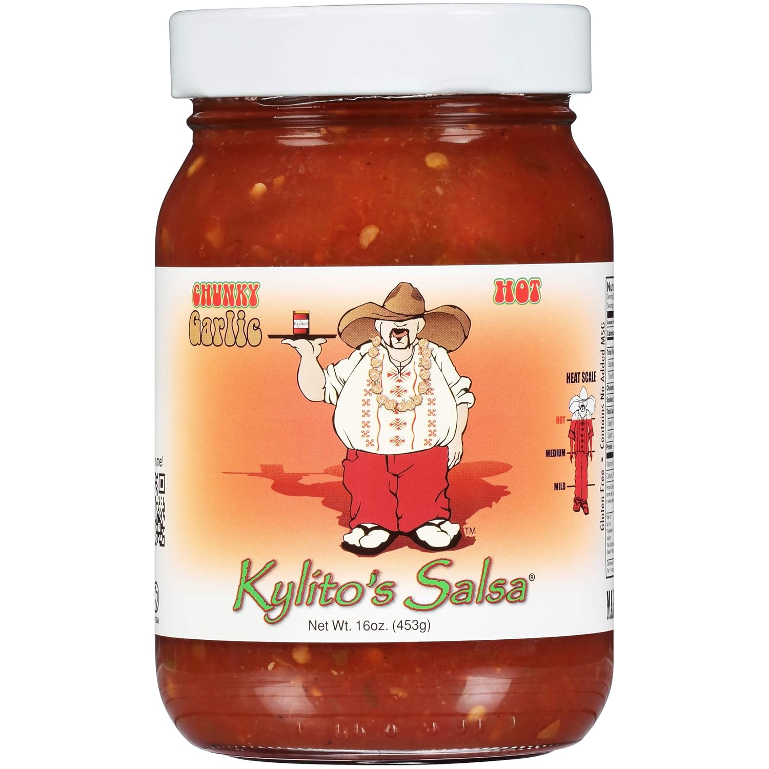 Kylitos Salsa Hot Chunky Garlic, 16 oz