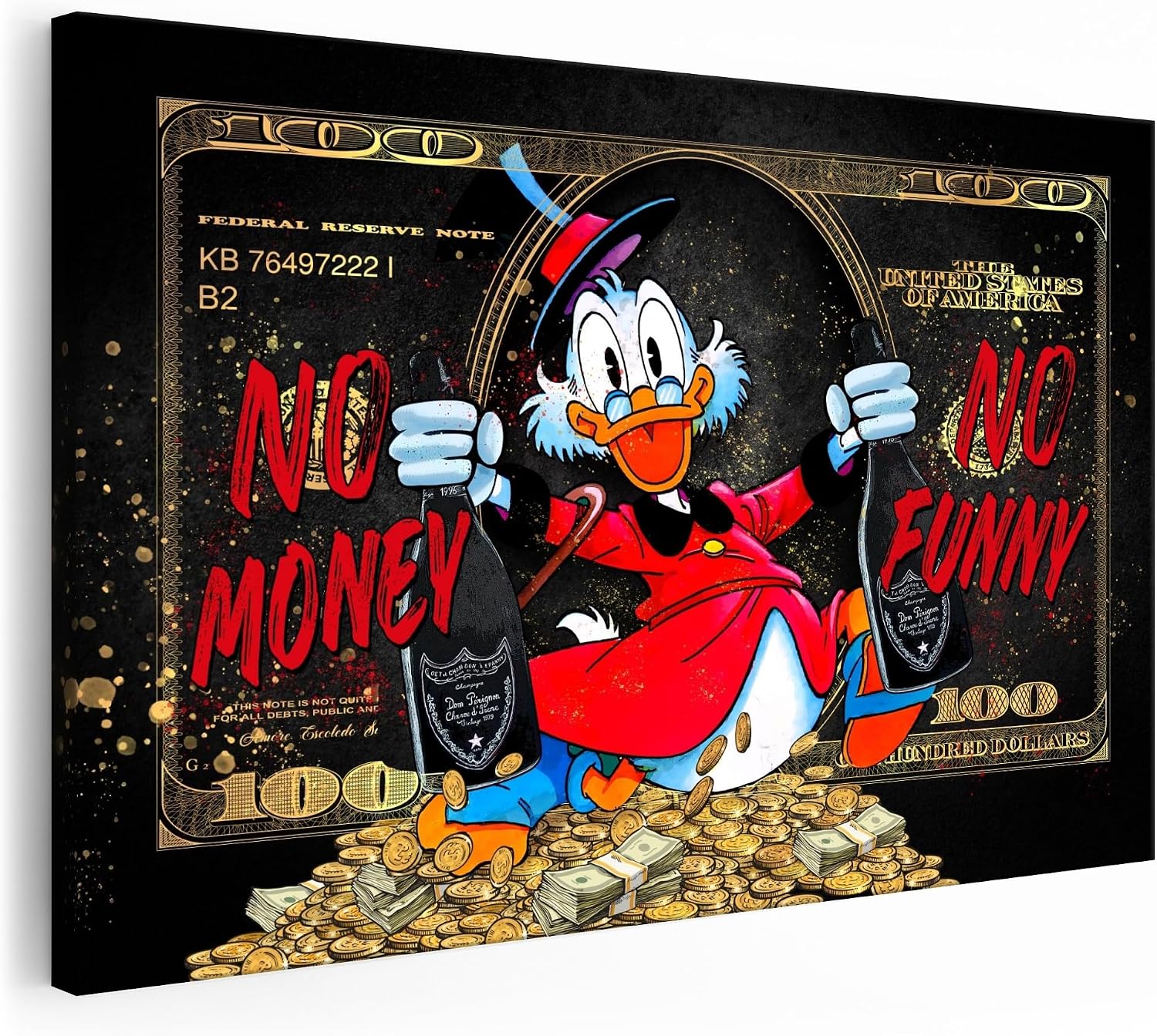 Artmazing Scrooge McDuck Picture S-Art Pictures Modern XXL Wall Picture for Living Room Canvas XXL Colorful Poster for Wall