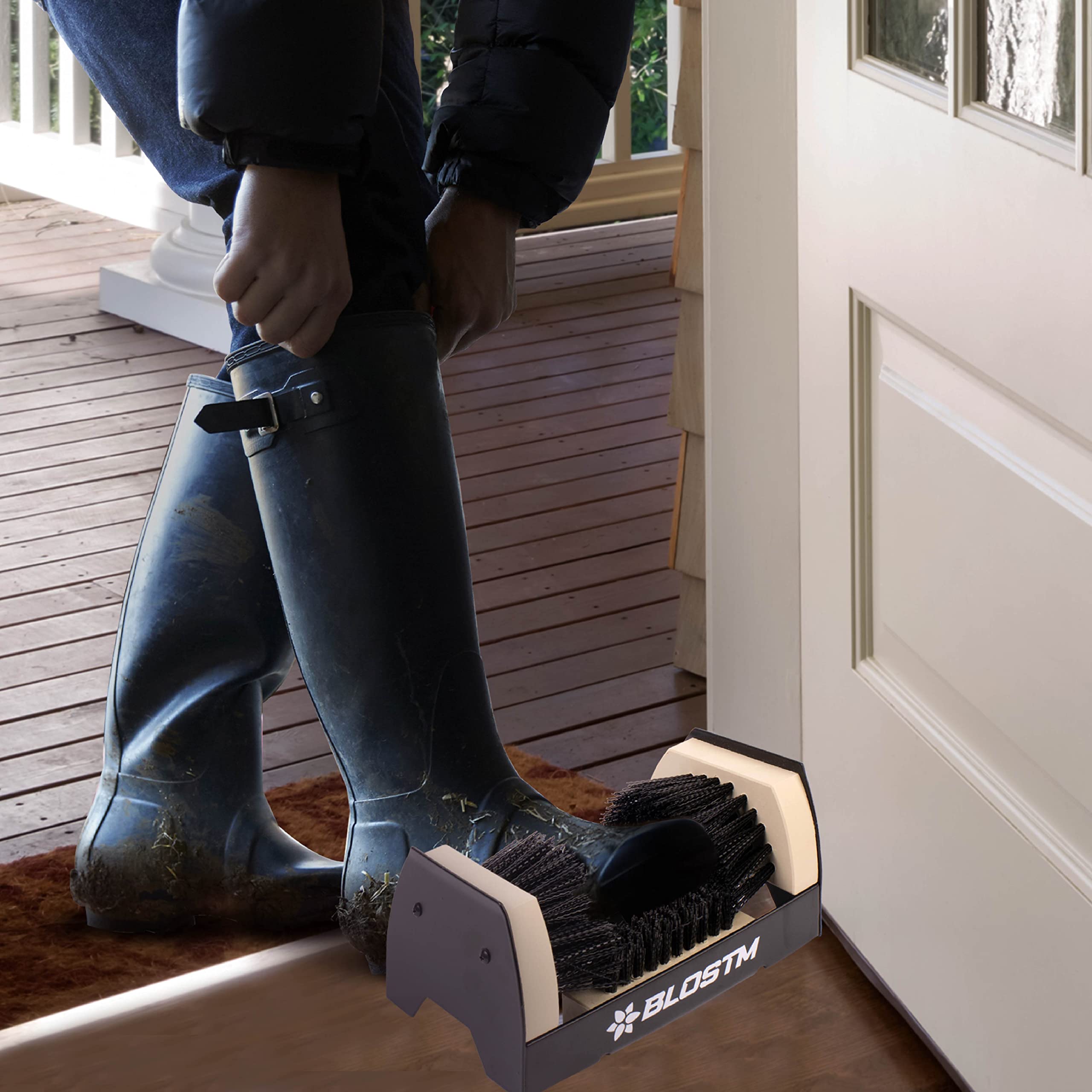 BLOSTM Schuhbürste - Metall Outdoor Schuhabstreifer Aussen Bürsten mit Steifen Borsten zu Entfernen Erde & Schlamm - Schuh Bürste Stiefelreiniger für alle Schuhe, Gummistiefel, Stiefel