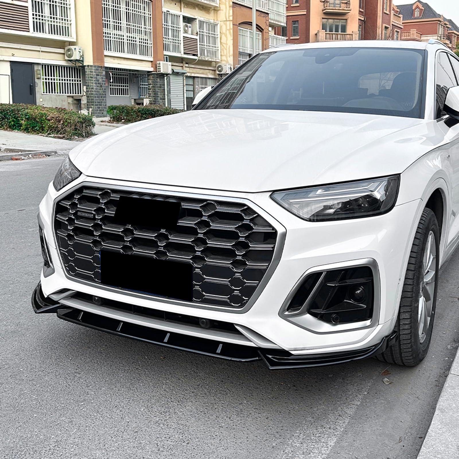 Auto Frontstoßstange Spoiler Lippe Splitter Für Audi Q5 FY Sline 2021-2024 Schwarz