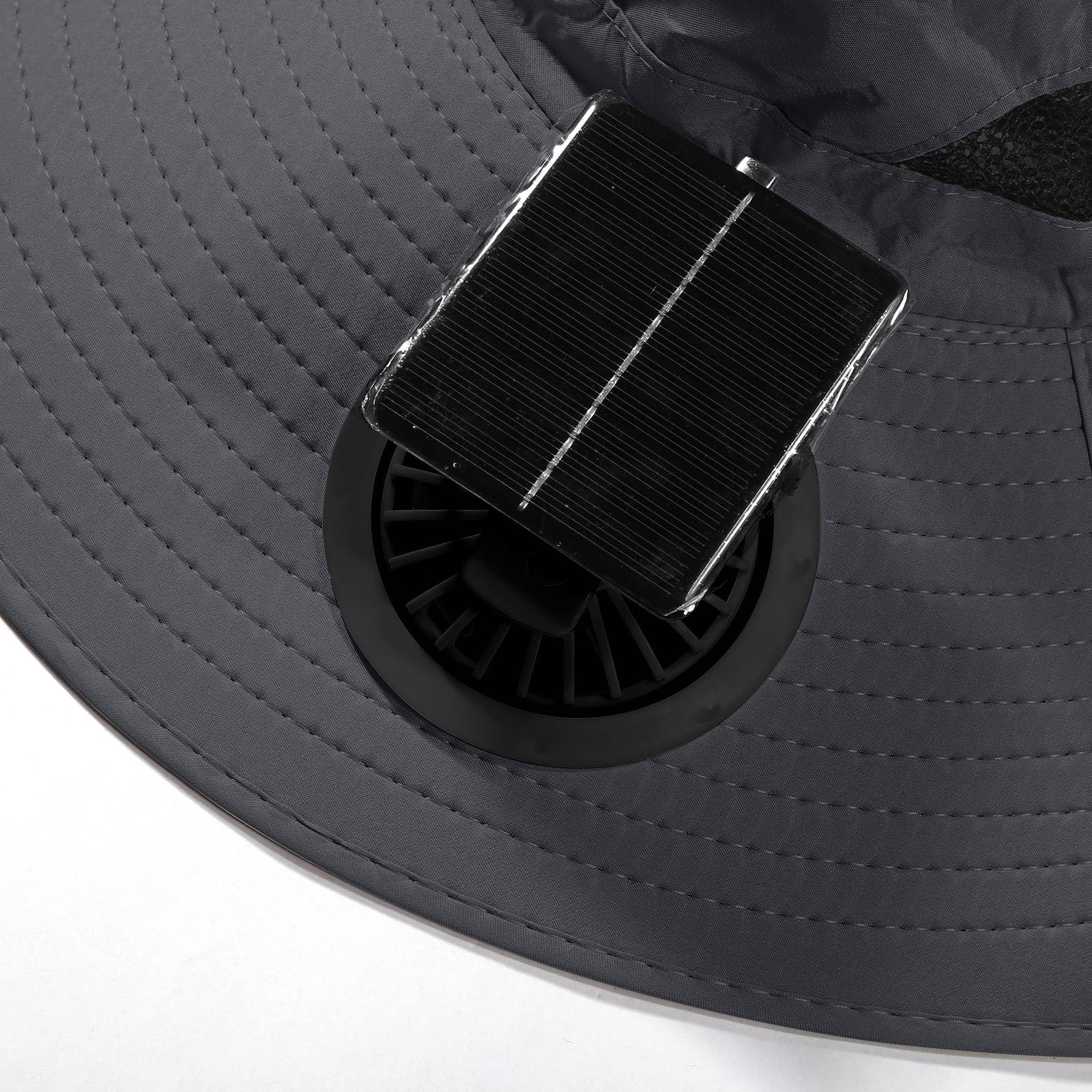 2026 Carga USB Ventilador de Carga Solar Extraíble Sombrero Integrado de Ala Grande Sombrero de Verano para Exteriores Sombrero de Senderismo y Pesca para Hombre (Versión con Tres Ventiladores) Ligero