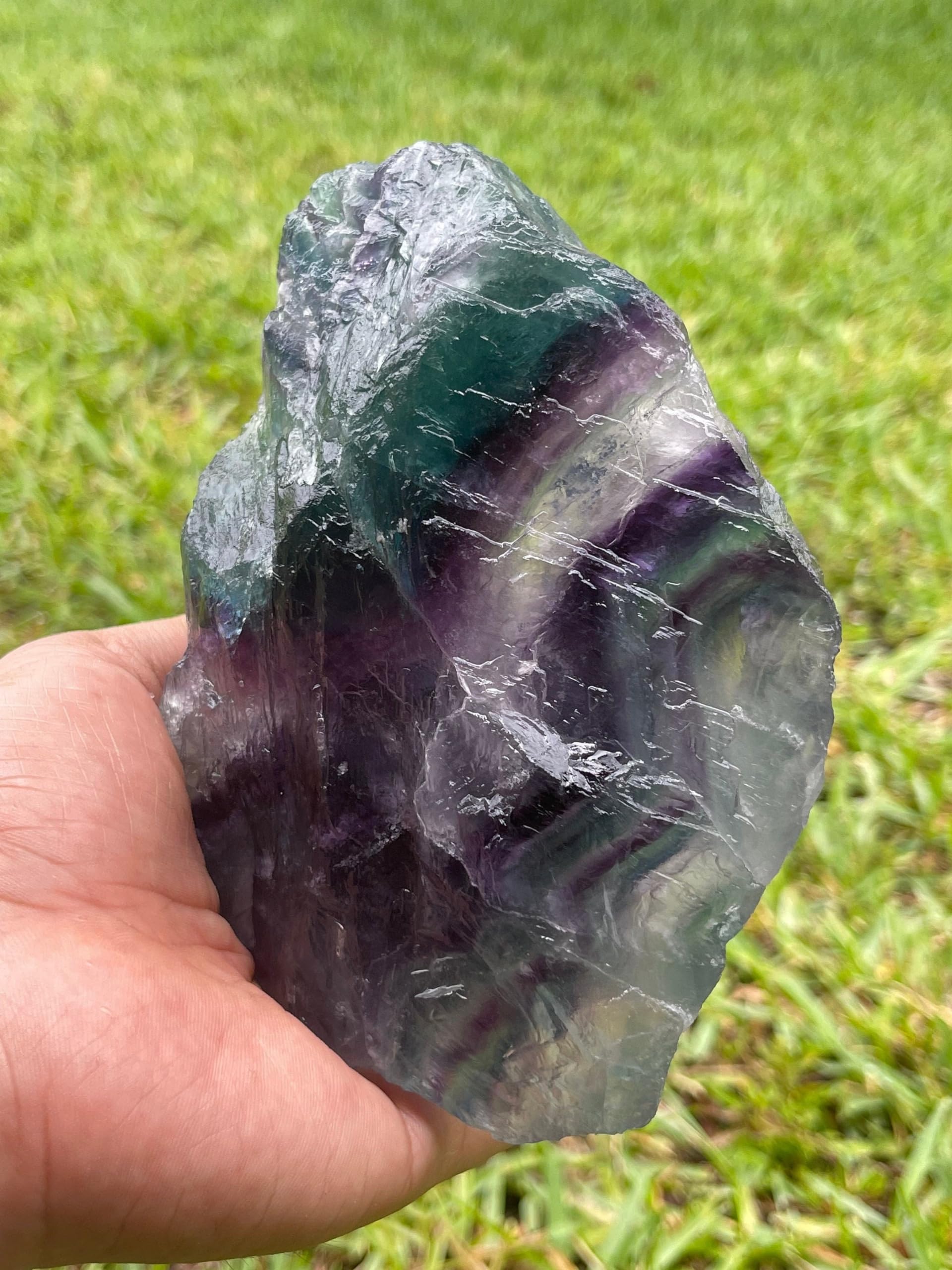 Jumbo Rainbow Fluorite Rough Stones, Natural Rainbow Fluorite, Raw Fluorite Crystals (1-2 lbs)