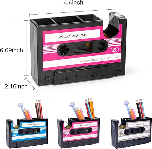 Miniatura 10 de Aobopar Lindo dispensador de cinta, escritorio dispensador de cinta rosa, dispensador de cinta de escritorio de oficina, divertido dispensador de