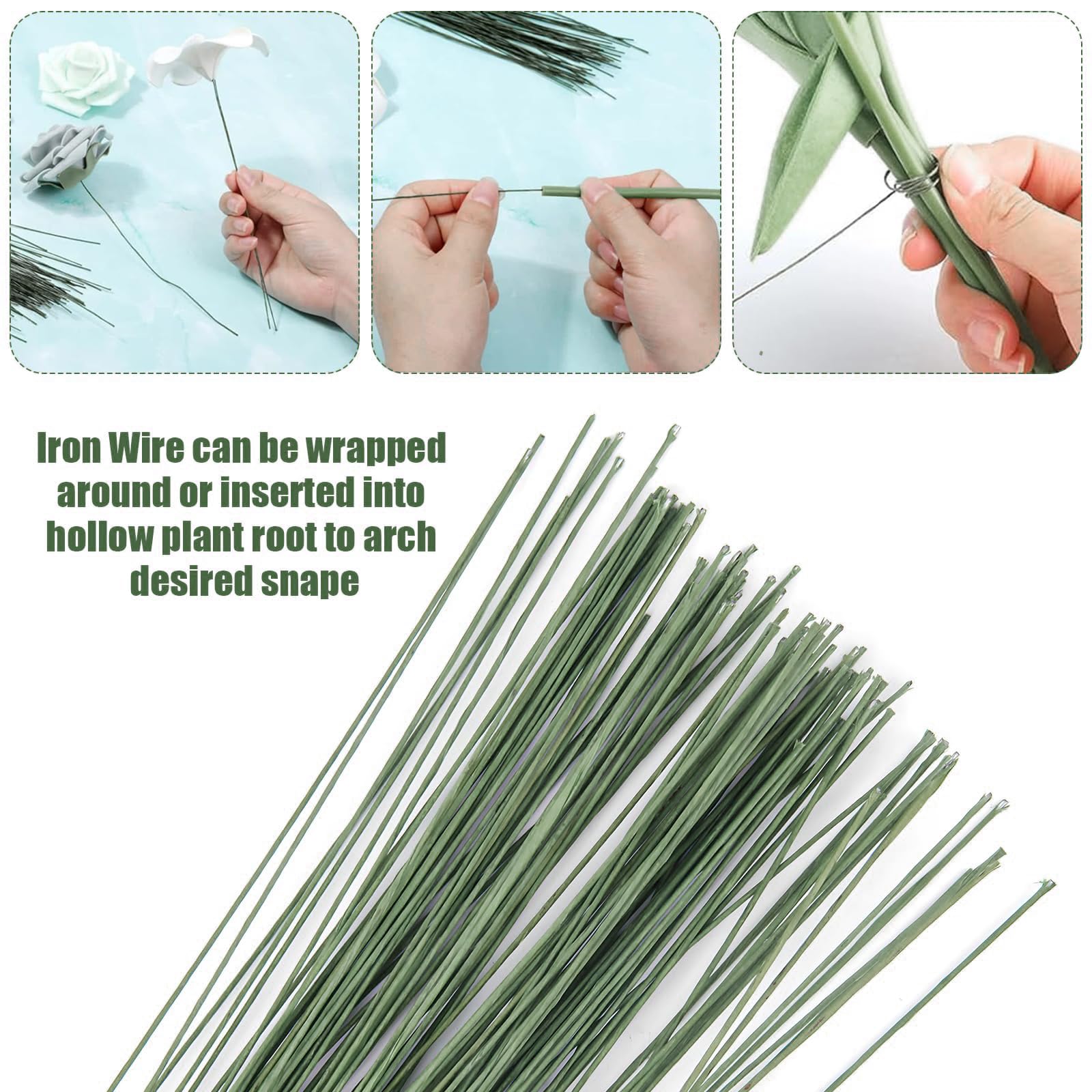 floral supplies Fil di Ferro Smaltato Verde 250g Calibro 20 Lunghezza a