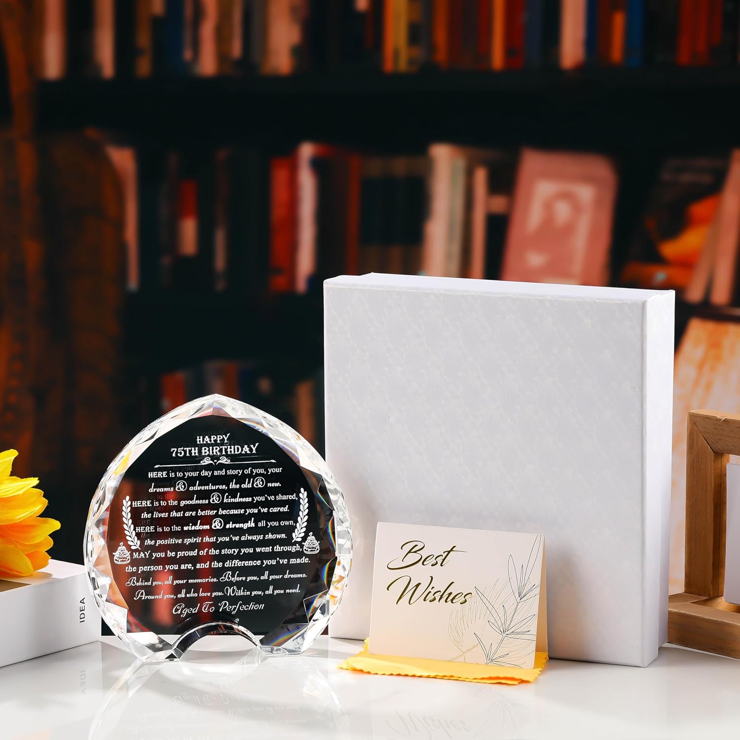 75th Birthday gifts for Women Men - Crystal Heart Gift Personalized 1951 75 Year Old Present For Her Him - Happy 75th Ideas For Mom Dad Unique - Image 3