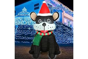 5ft Inflatable French Bulldog Christmas Decoration