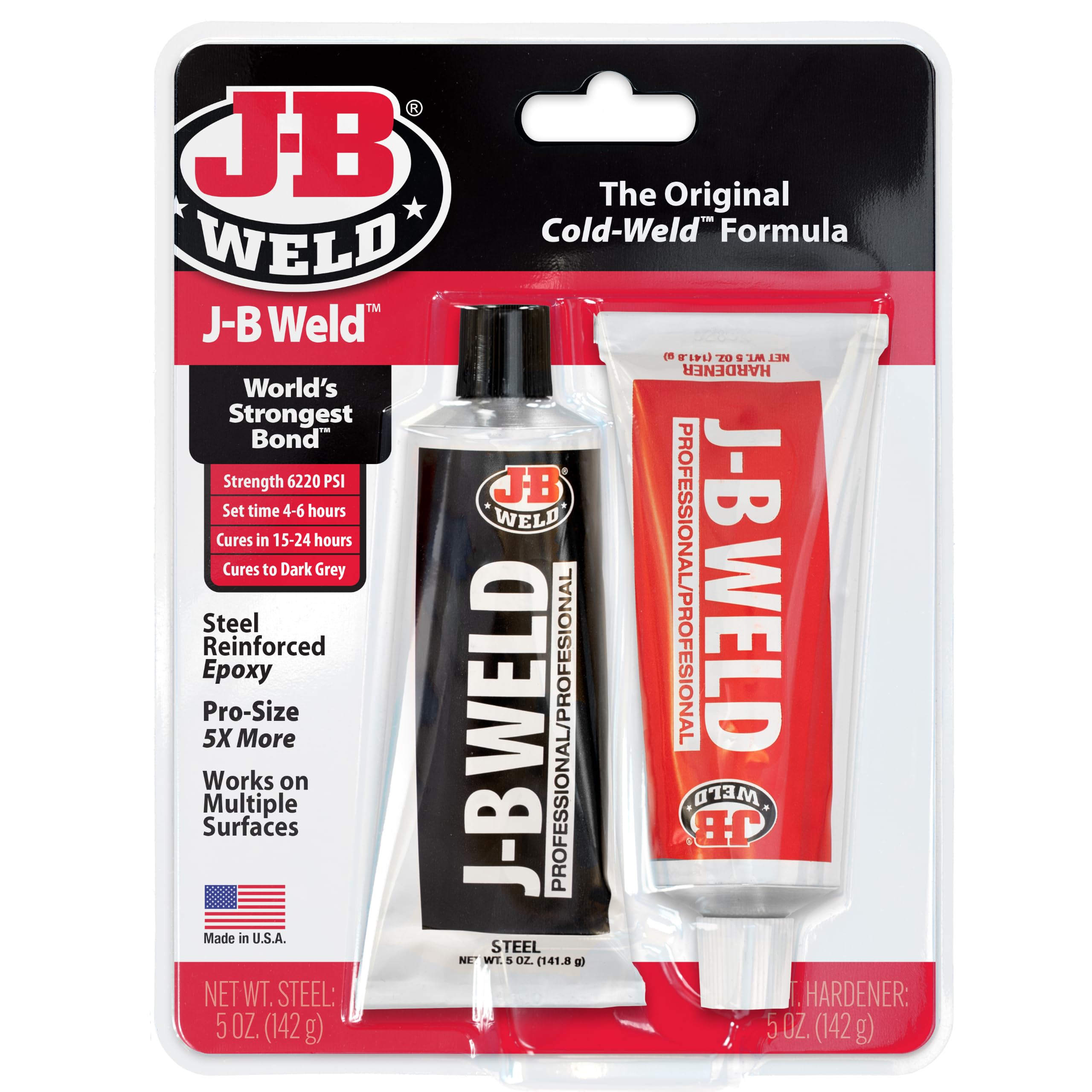 J-B Weld 8281 Original Cold-Weld Epoxy, Dark Grey, 10 oz