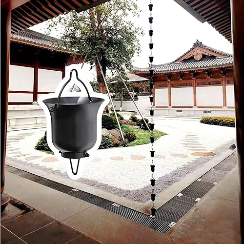 EliteBloom Cadena de lluvia para patillas de drenaje de aleros, cadena de lluvia de aluminio, cadenas de lluvia decorativas para reemplazar