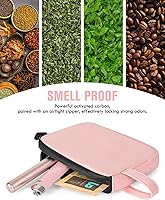 Vista 2 de Smell Proof Bag, 6.7"x4.7" Smell Proof Container with Activated Carbon Fiber Liner, Odorless Airtight Travel Organizer & Stylish Gifts for Women