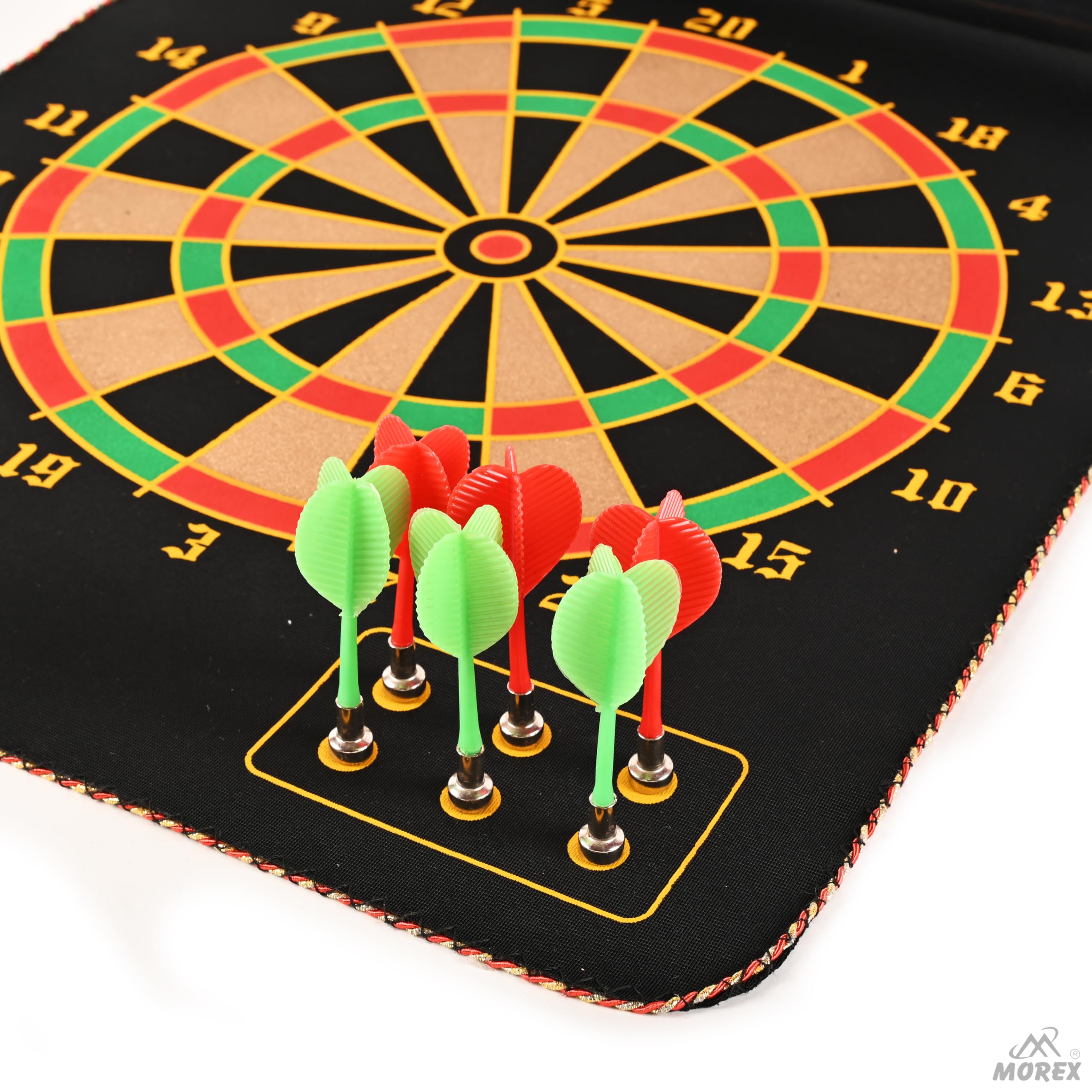 Morex Magnetic Dart Board Game for Kids | Double Side Playing Dartboard with 6 Darts, Easy to Hang Indoor Game for Family, Hard Wood & Metal Wire Darts Board Game for Adults (12 INCH MAGNATIC Dart) 1