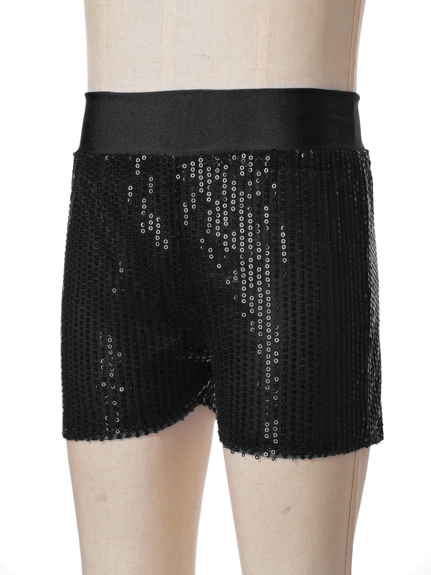 Alvivi Pantalones Cortos de Danza para Niñas con Lentejuelas Brillantes Pantalones de Baile Moderno Jazz con Cintura Elástica Shorts Rendimiento 3-12 Años