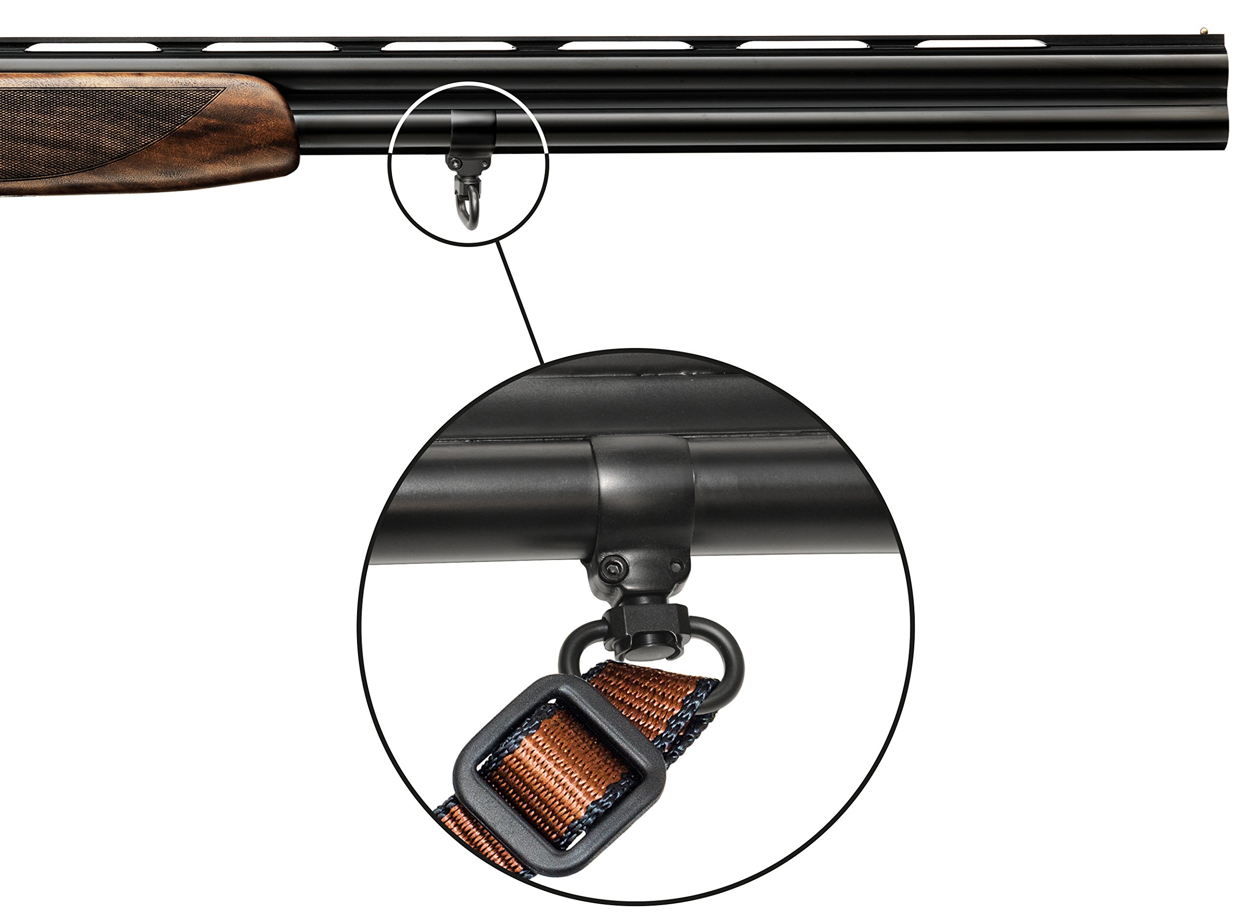 PUSH & GO Riemenbügel mit Klemmschale für Flinten SLIM 6,0x1,0 für 23 mm Riemenbreite