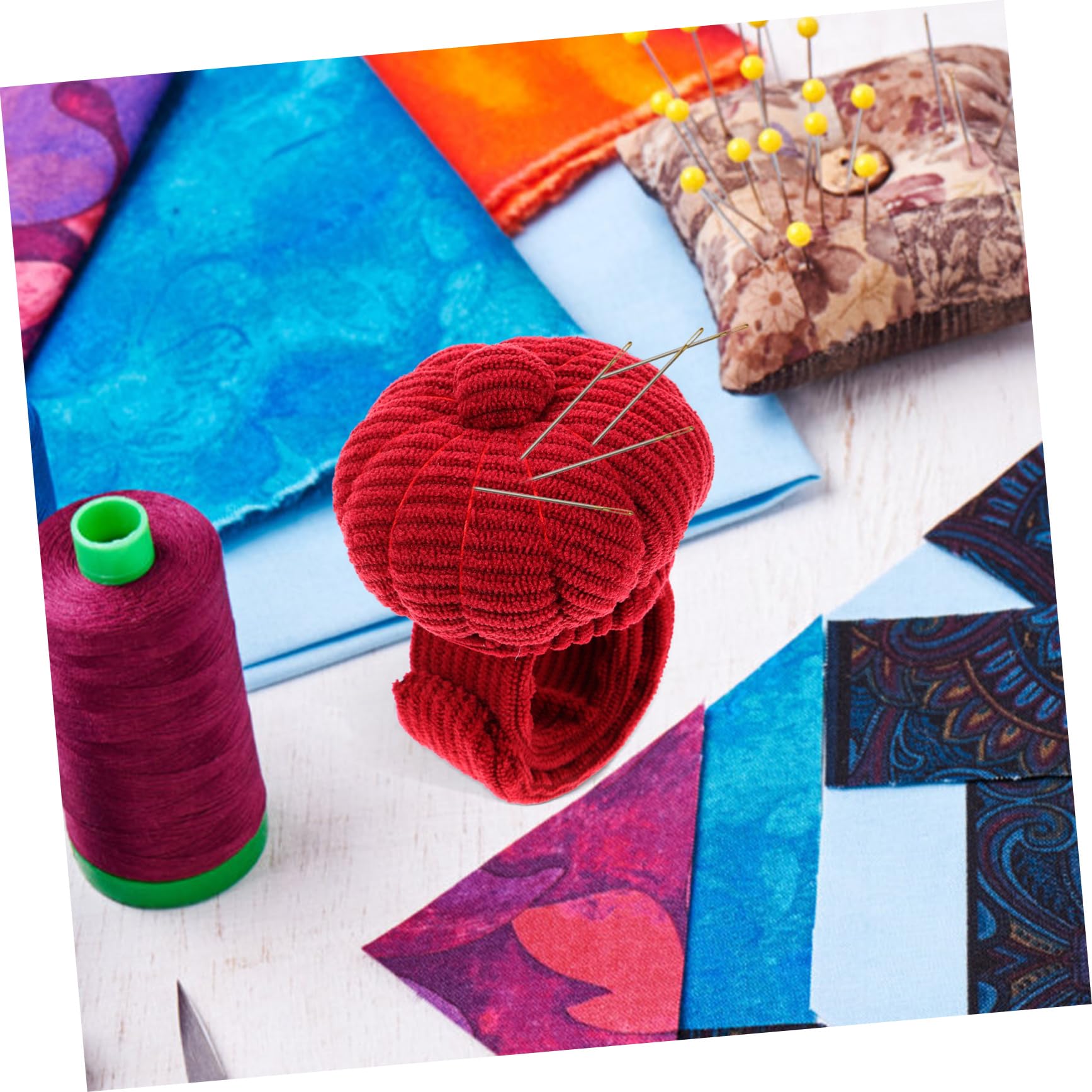 4 Piezas bolsa de alfiler de muñeca alfiletero de ganchillo pulsera con pasador Alfiletero de agujas Alfiletero costurera cojines de agujas de coser herramienta de costura DIYEAH
