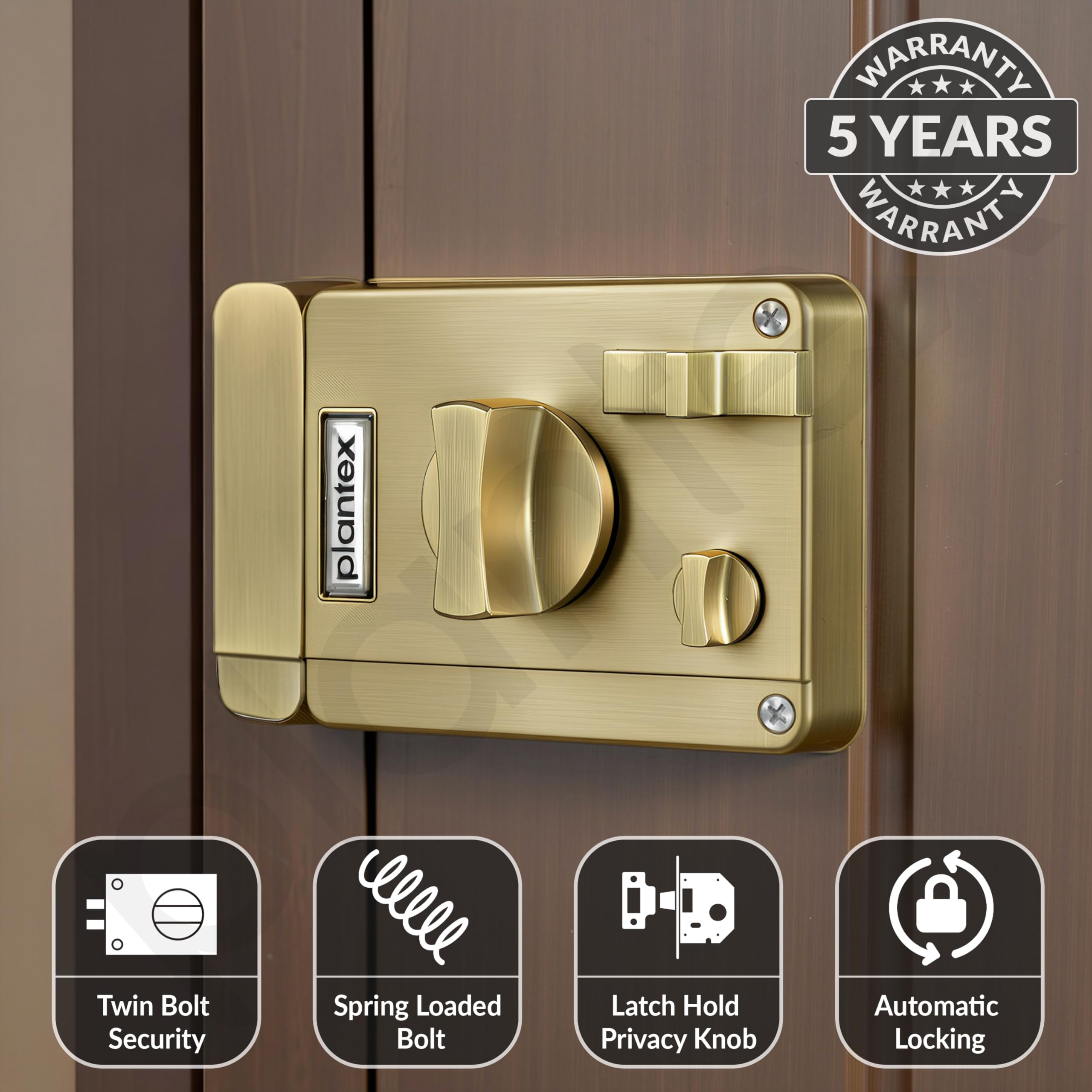 Brass Night Latch Lock - Secure Your Doors! -2