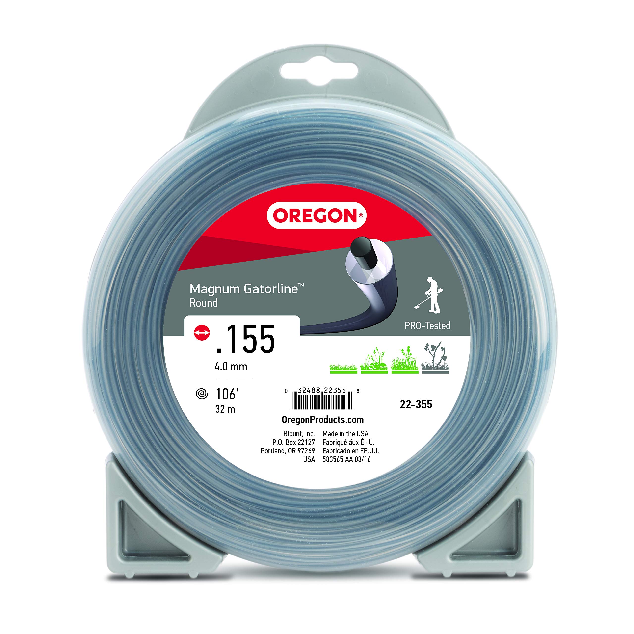 Oregon 22-355 Magnum Gatorline Round Trimmer Line .155-Inch by 106-Foot