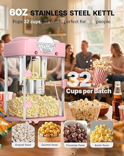 Miniatura 2 de Máquina de palomitas de maíz de 6 onzas, máquina de palomitas de maíz de mesa, máquina de maíz para encimera, máquina de palomitas de maíz para cine