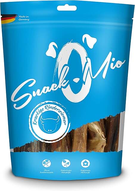 SnackOMio – Premium Hundesnack – knackige Rinderziemer 10 Stück, getreidefrei, 1er Pack (1 x 450 g) product image