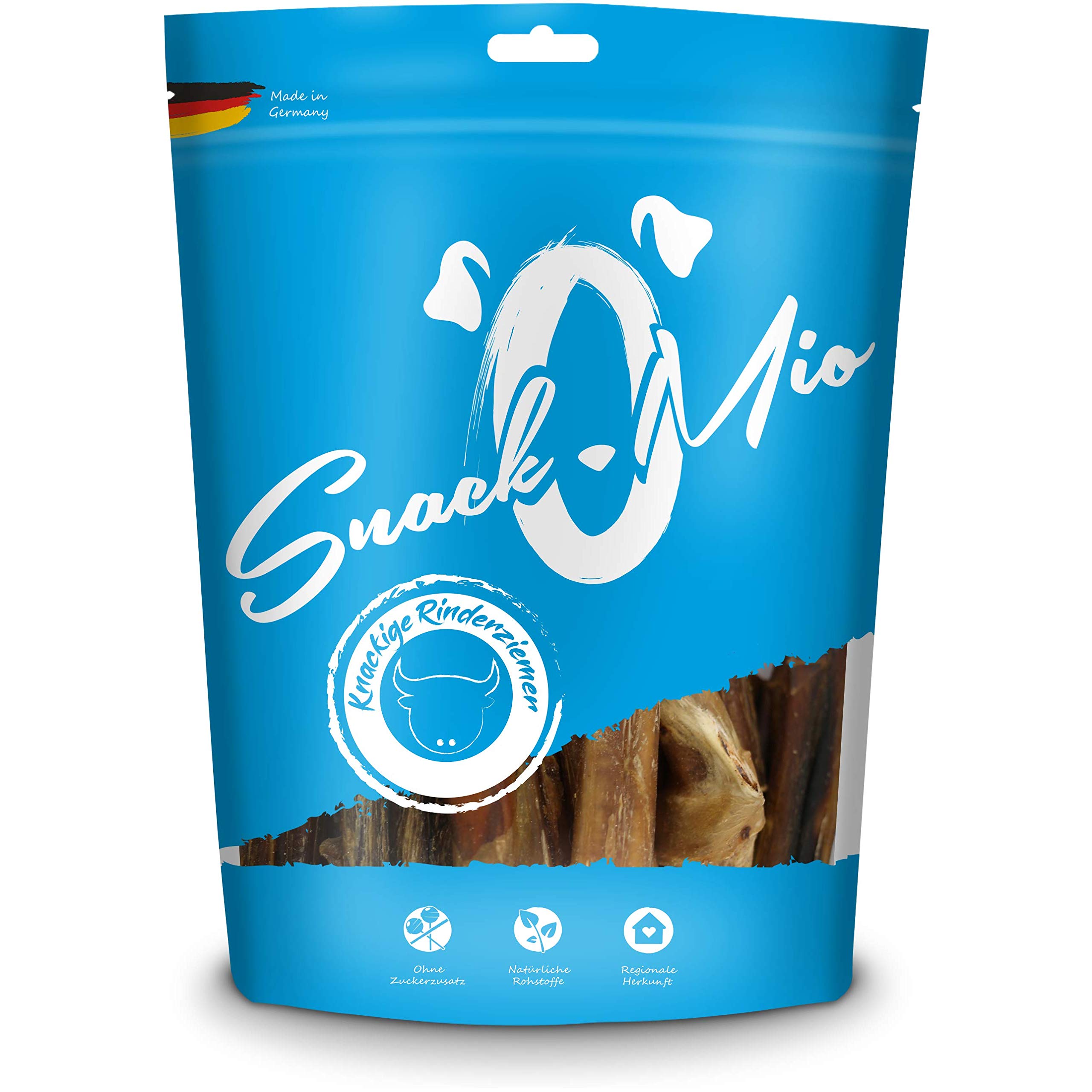 SnackOMio - Snack Premium para Perros - crujiente Cola de Buey 10 Piezas, sin Cereales, 1 Pack (1 x 450 g)