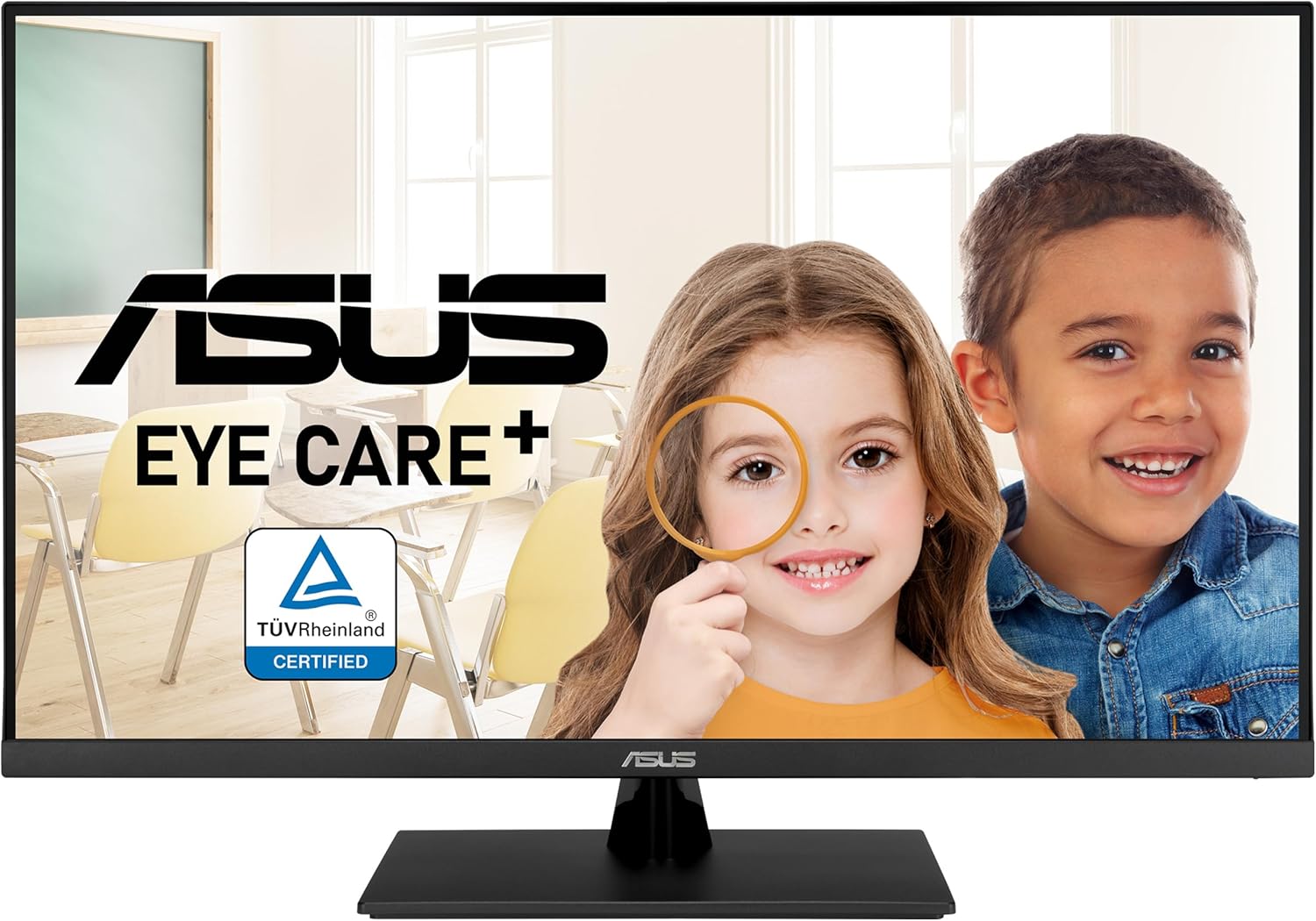 ASUS VP327Q – 31.5″ Eye Care Monitor, 4K UHD (3840 x 2160), 99% sRGB, HDR-10, Adaptive-Sync, DisplayPort, HDMI, Anti-Flicker, Blue Light Filter, Wall Mountable