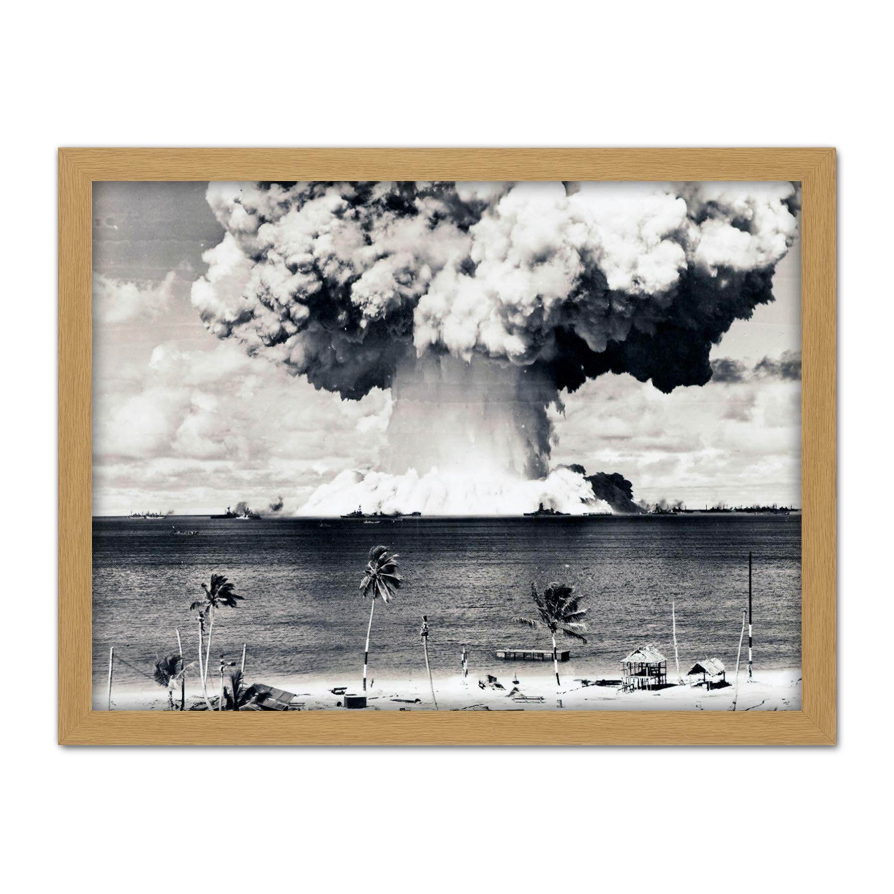 Artery8 Atomic Bomb Test Operation Crossroads Photograph Artwork Framed Wall Art Print 18X24 Inch