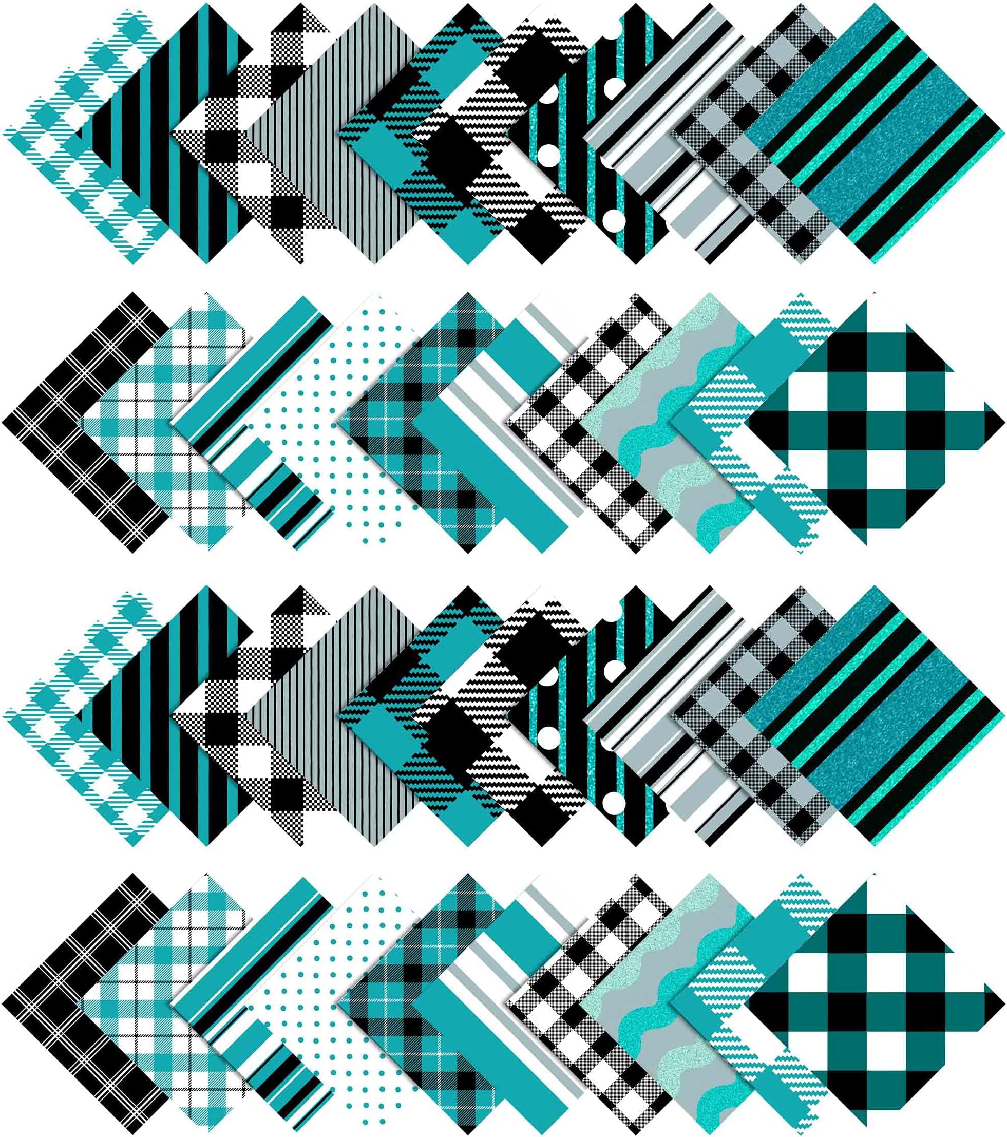 Soimoi Check Print Precut 5-inch Cotton Fabric Quilting Squares Charm Pack DIY Patchwork Sewing Craft- White