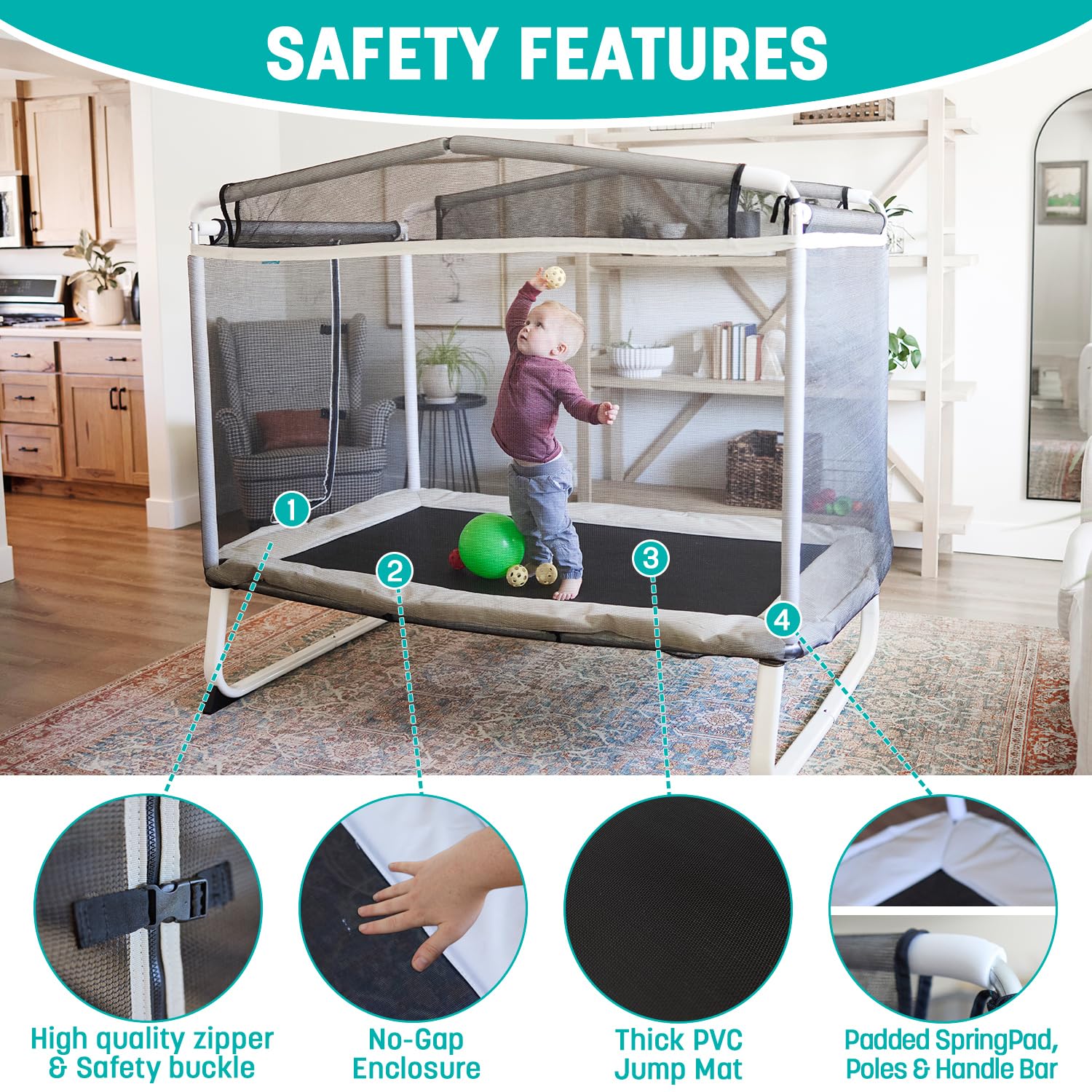 Small Rectangular Trampoline Snapklik.com : Skywalker Toddler Trampoline - 6x4ft Rectangle Mini ...