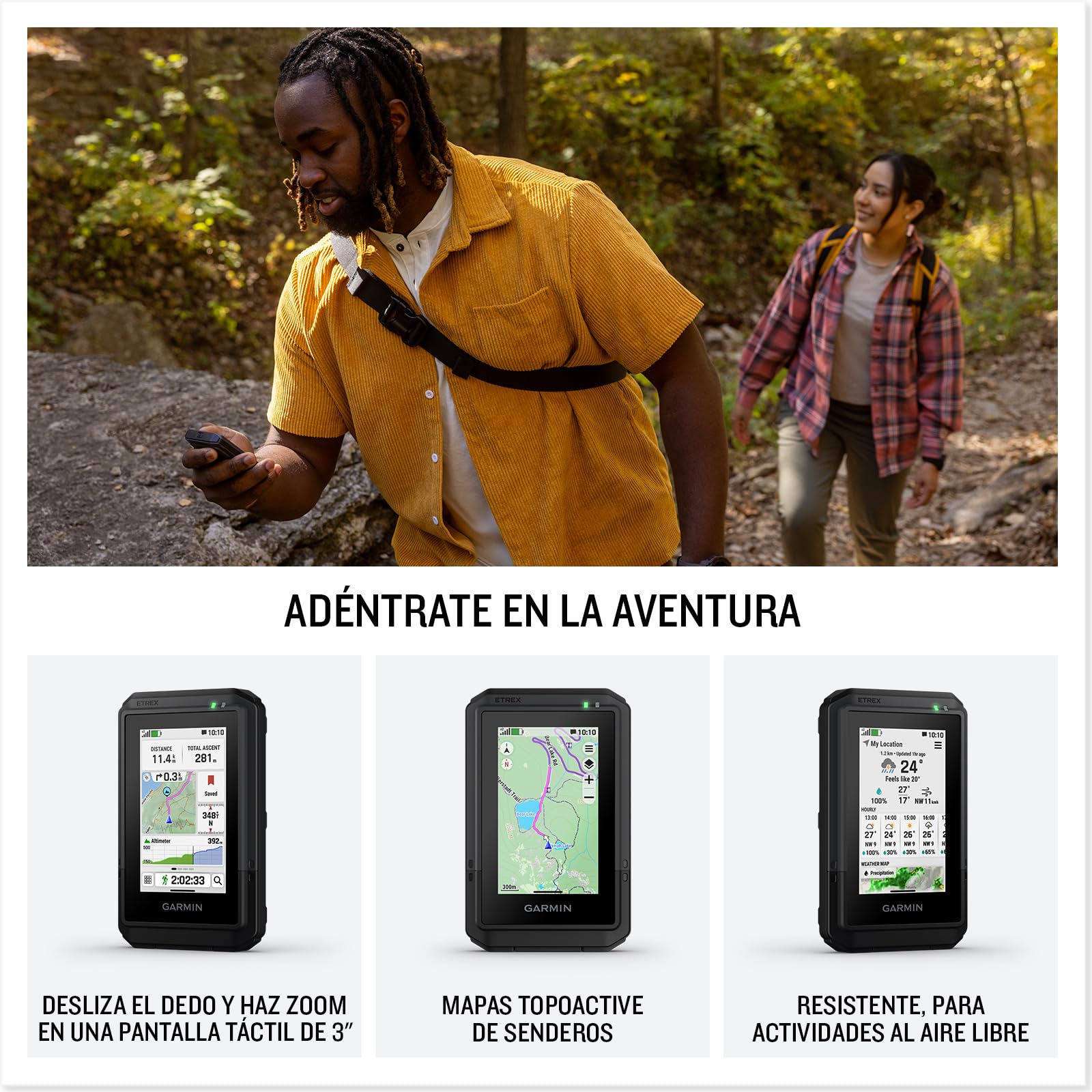 Garmin eTrex Touch, GPS de Mano con Pantalla Táctil, Mapas TopoActive de Europa preinstalados, Diseño Resistente y avanzado, Autonomía de Larga duración de hasta 130 Horas