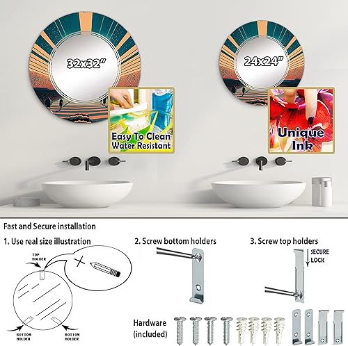 Miniatura 9 de DesignQ Souls Walking Toward The Ocean Light I - Espejo de tocador, espejos de baño, espejos de pared para sala de estar, dormitorio, espejo