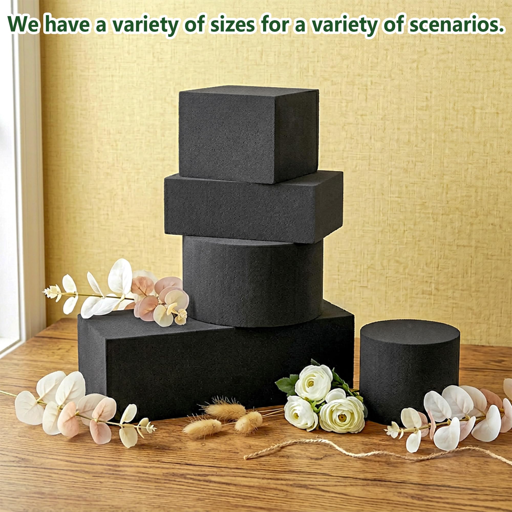 Black Floral Foam Blocks - For Dried & Artificial Flowers -5 Black Floral Foam Blocks - For Dried & Artificial Flowers -5