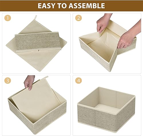 Miniatura 6 de Criusia Organizador de cajones para ropa interior, juego de 6 organizadores plegables de cajones de ropa interior y separadores de armario, caja de